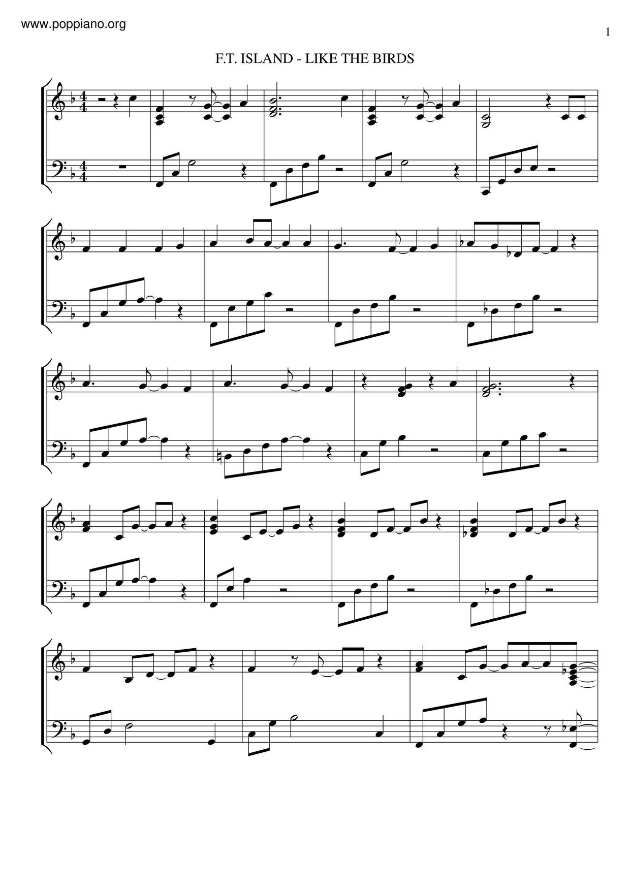 Like The Birds Score
