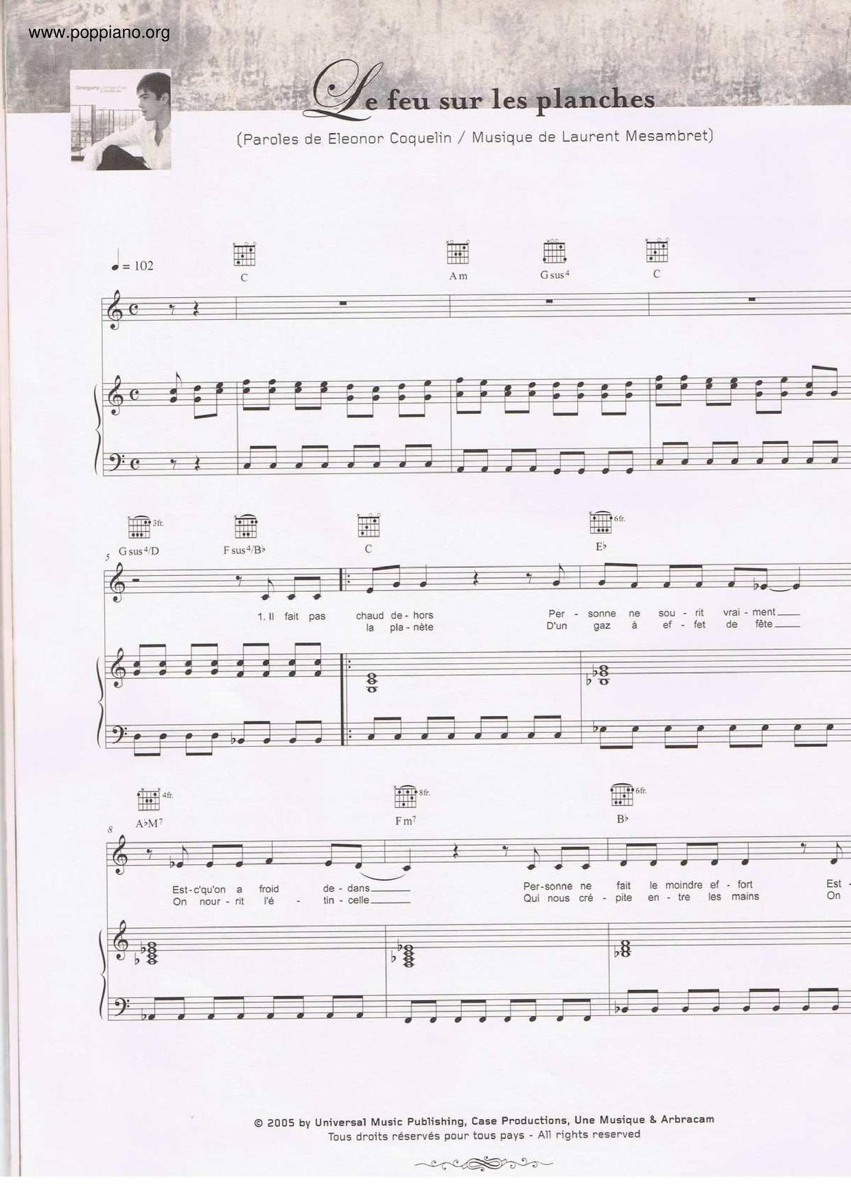 Le Feu Sur Les Planches Score