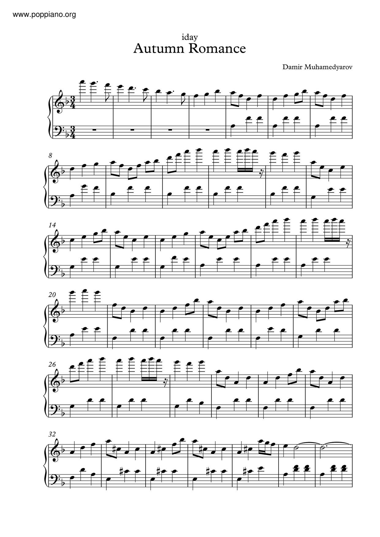 Autumn Romance Score