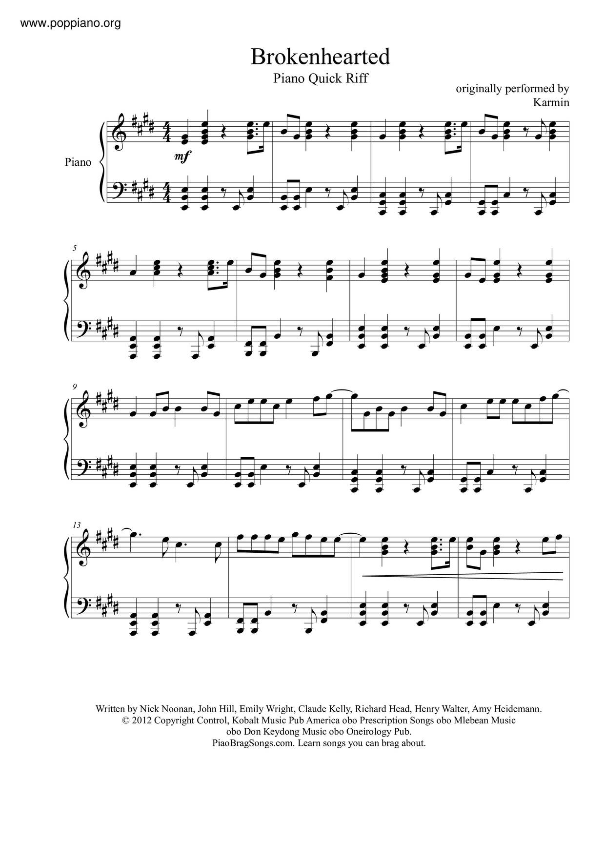 Brokenhearted Score