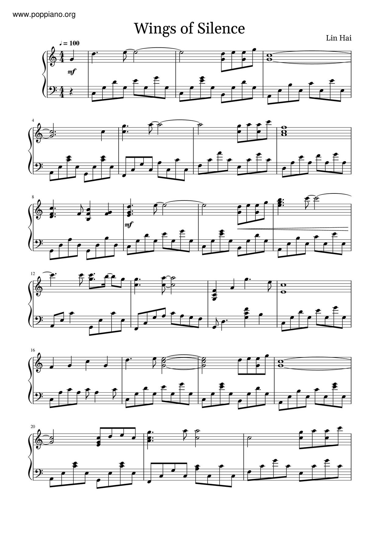 Wings Of Silence Score