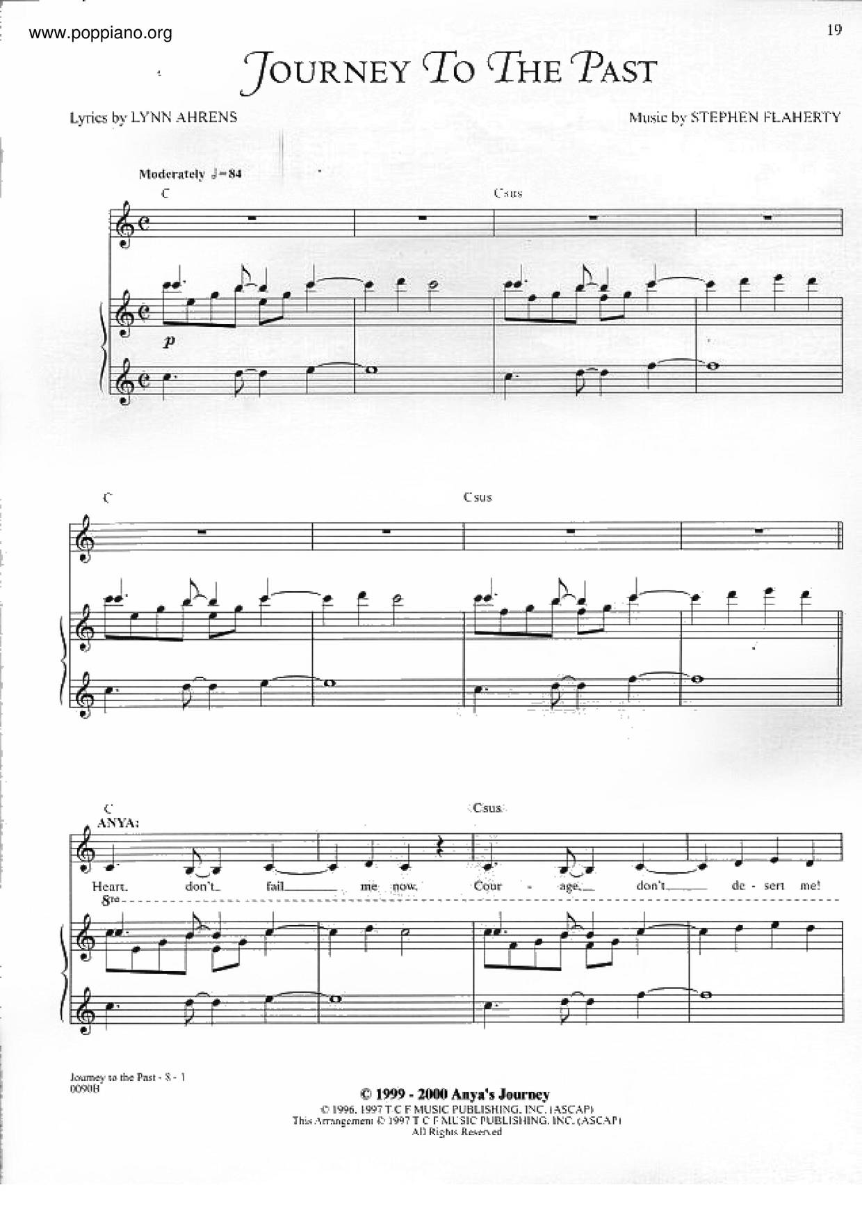 Journey To The Past Score