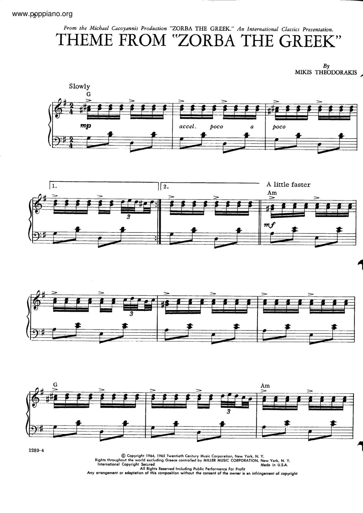 Zorba The Greek Score