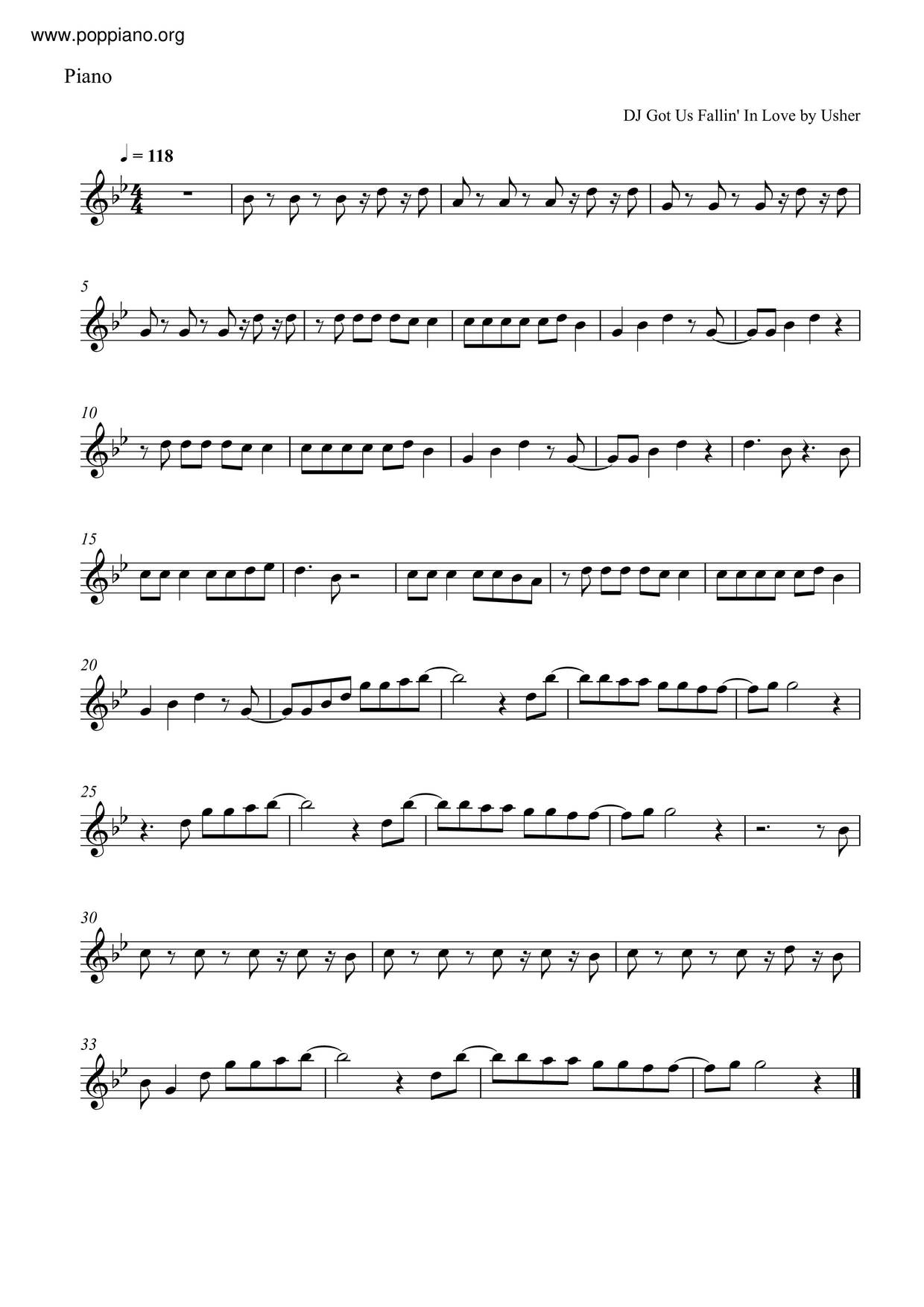 DJ Got Us Fallin' In Love Score