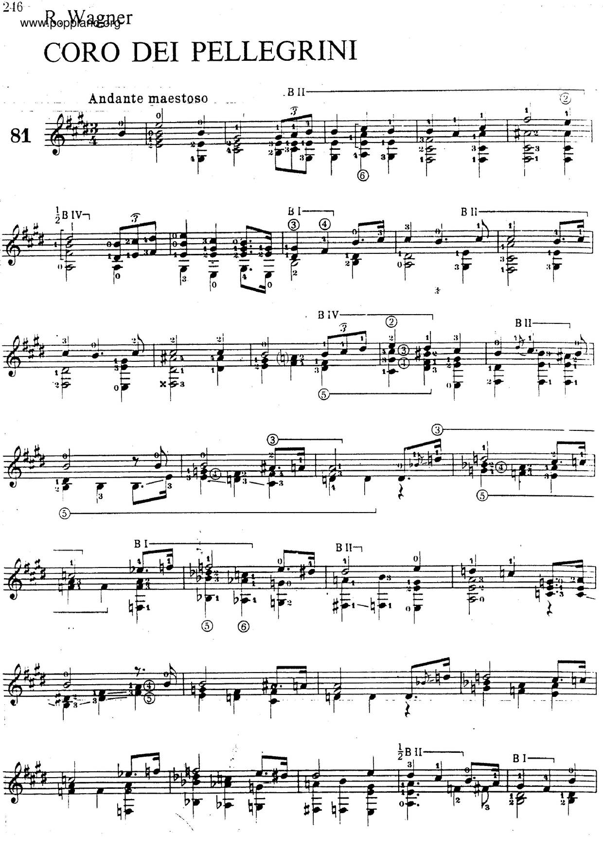 Coro Dei Pellegrini Score