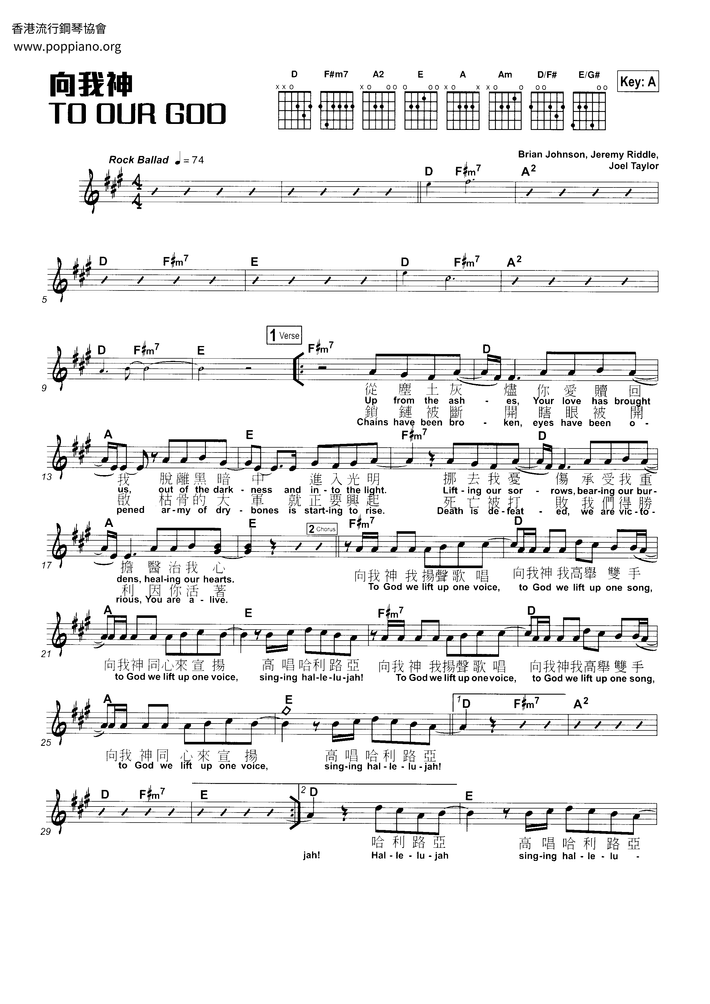 To My God Score
