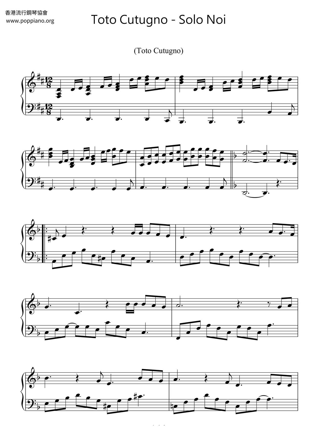 Solo Noi Score