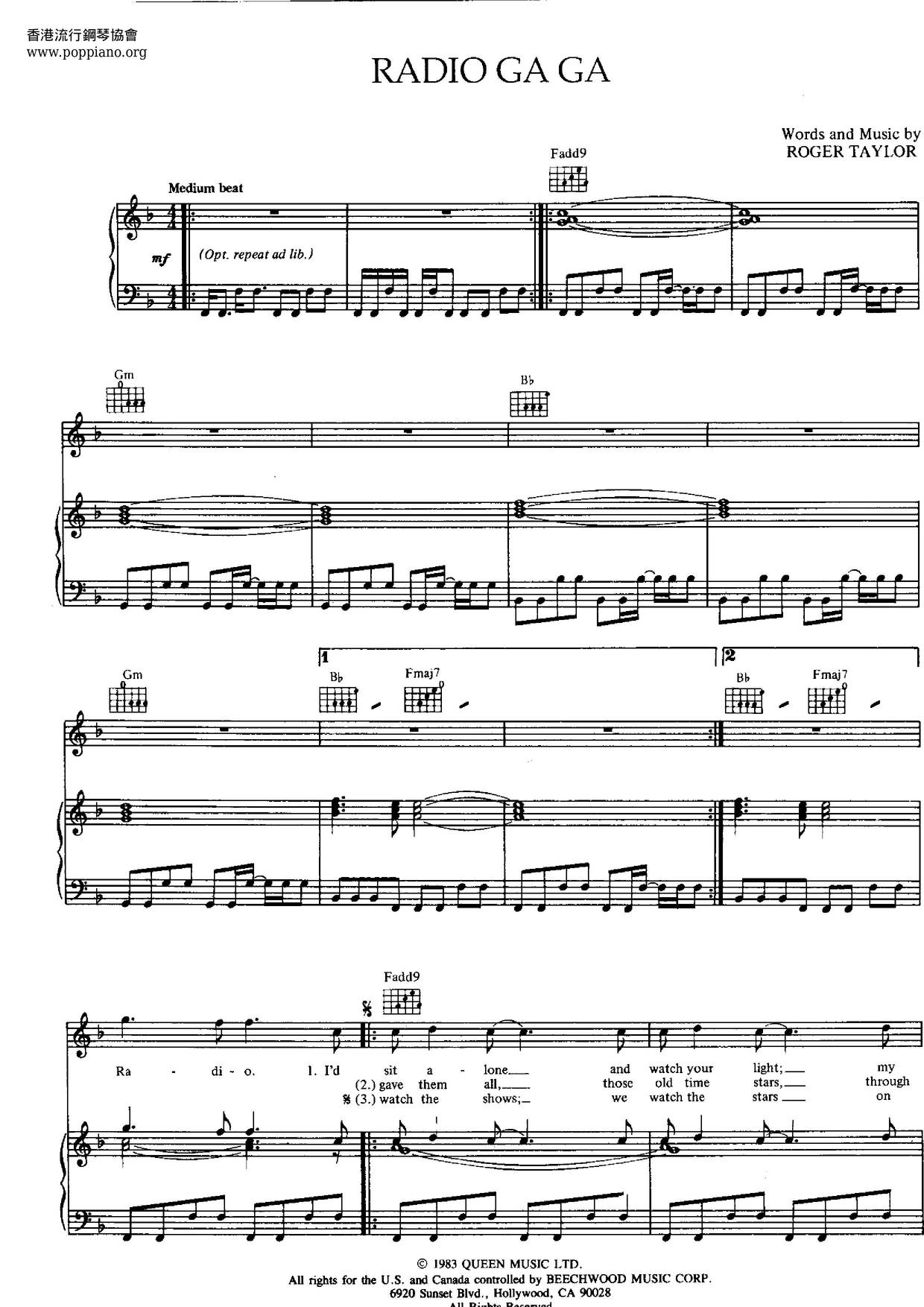 Radio Ga Ga Score