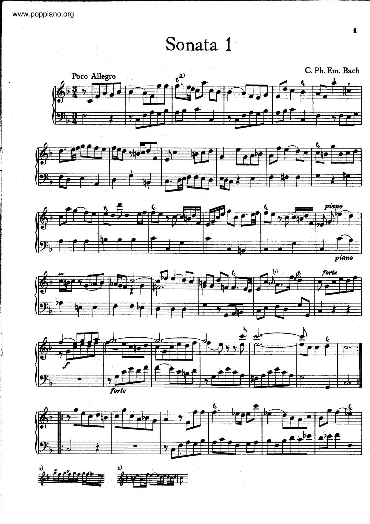 6 Harpsichord Sonatas, Wq.48 Score