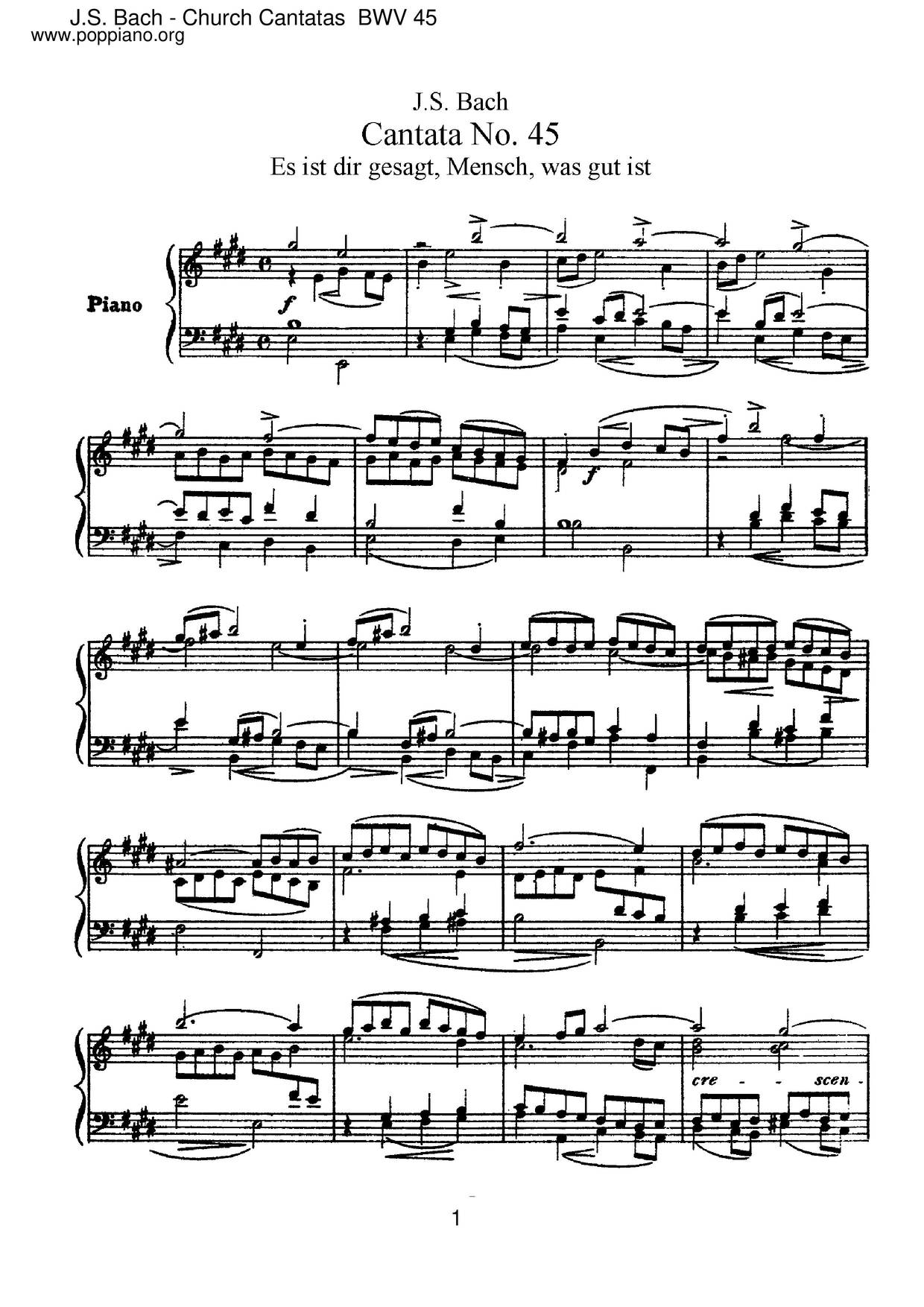 Es Ist Dir Gesagt, Mensch, Was Gut Ist, BWV 45 Score