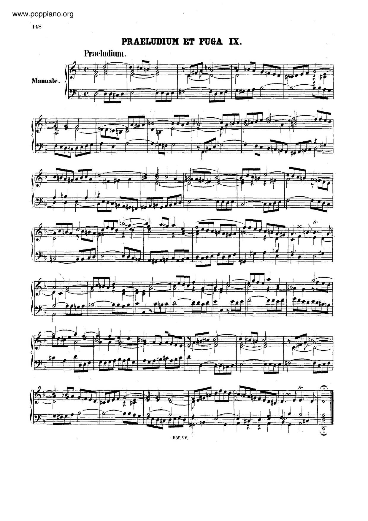 Prelude And Fugue In D Minor, BWV 539 Score