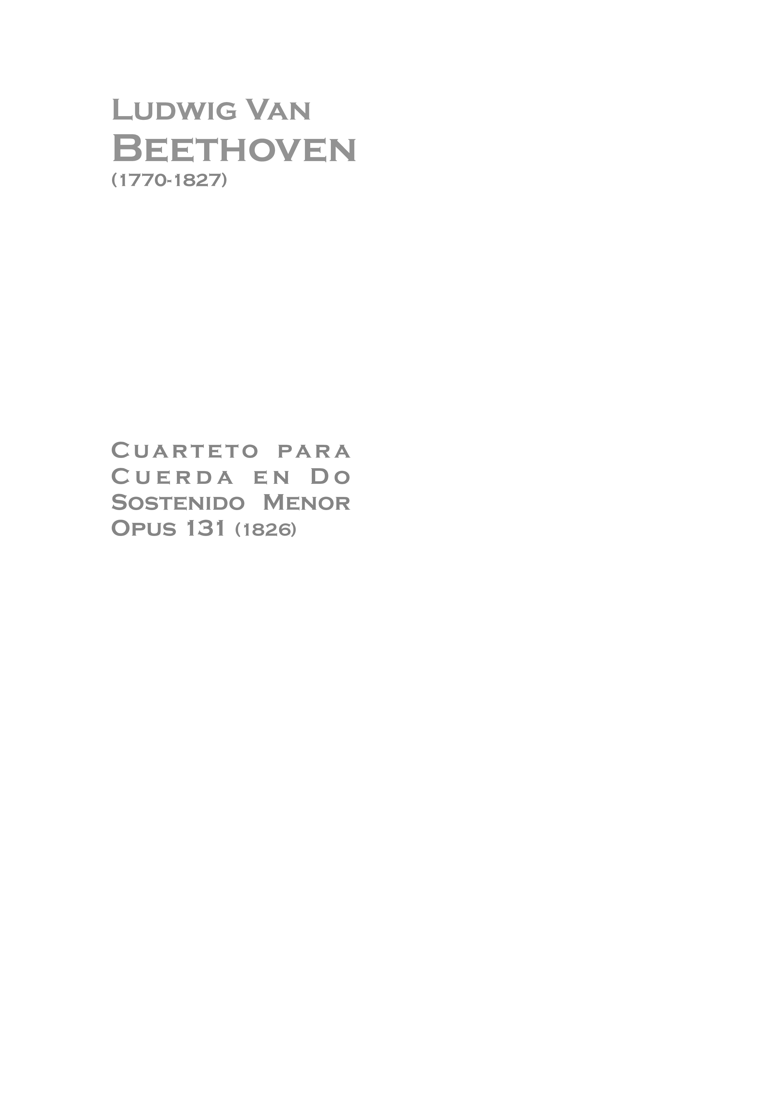 String Quartet No. 14 In C-Sharp Minor, Op. 131 Score