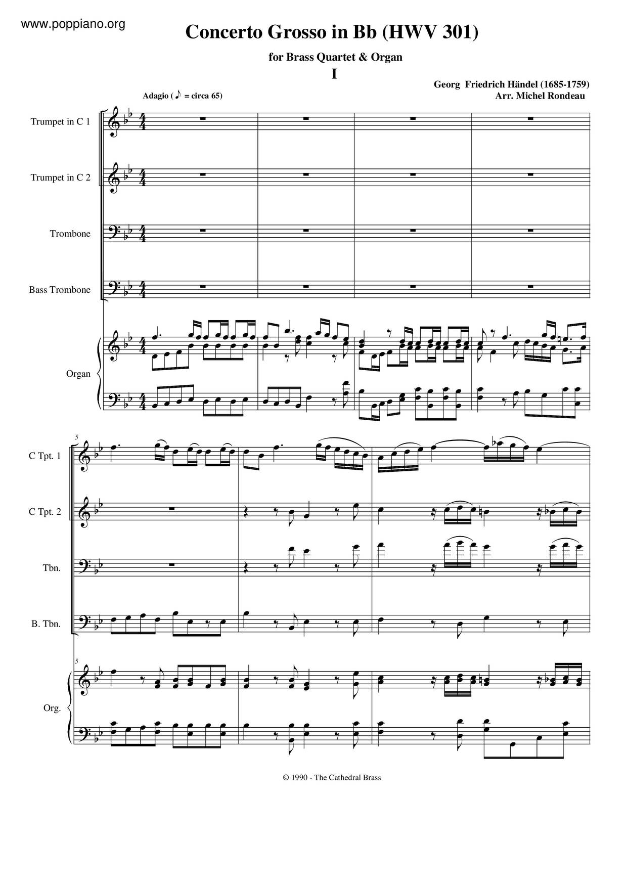 Friedrich HandelOboe Concerto In BFlat Major, HWV 301 Sheet