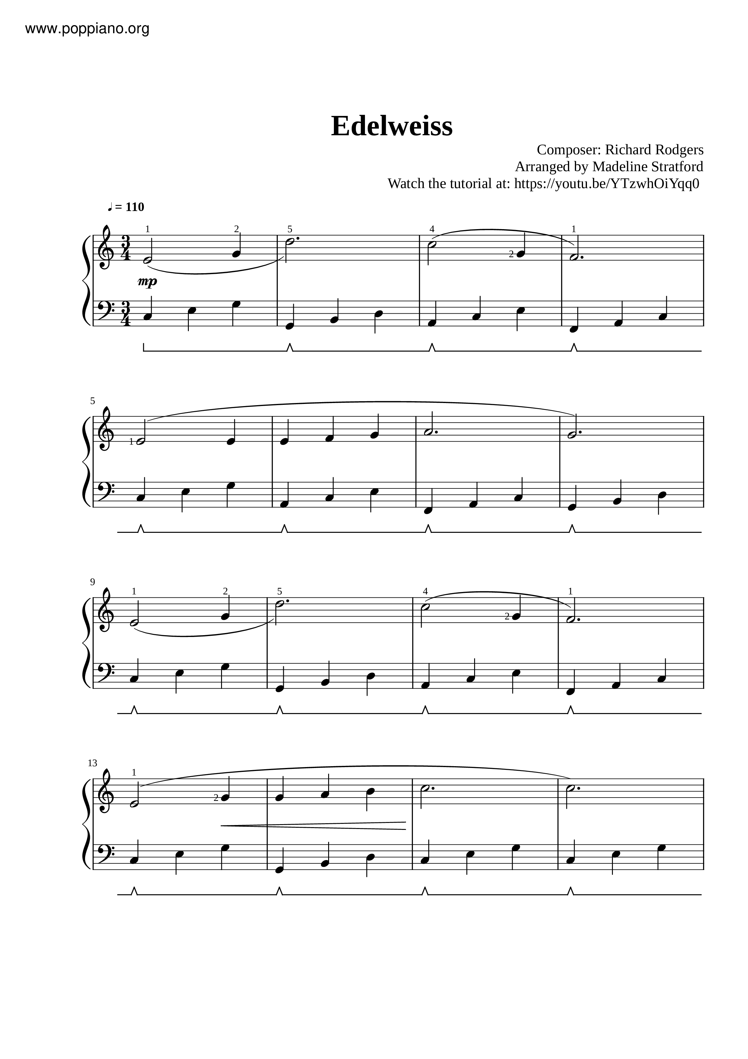 The Sound of Music - Edelweiss Score