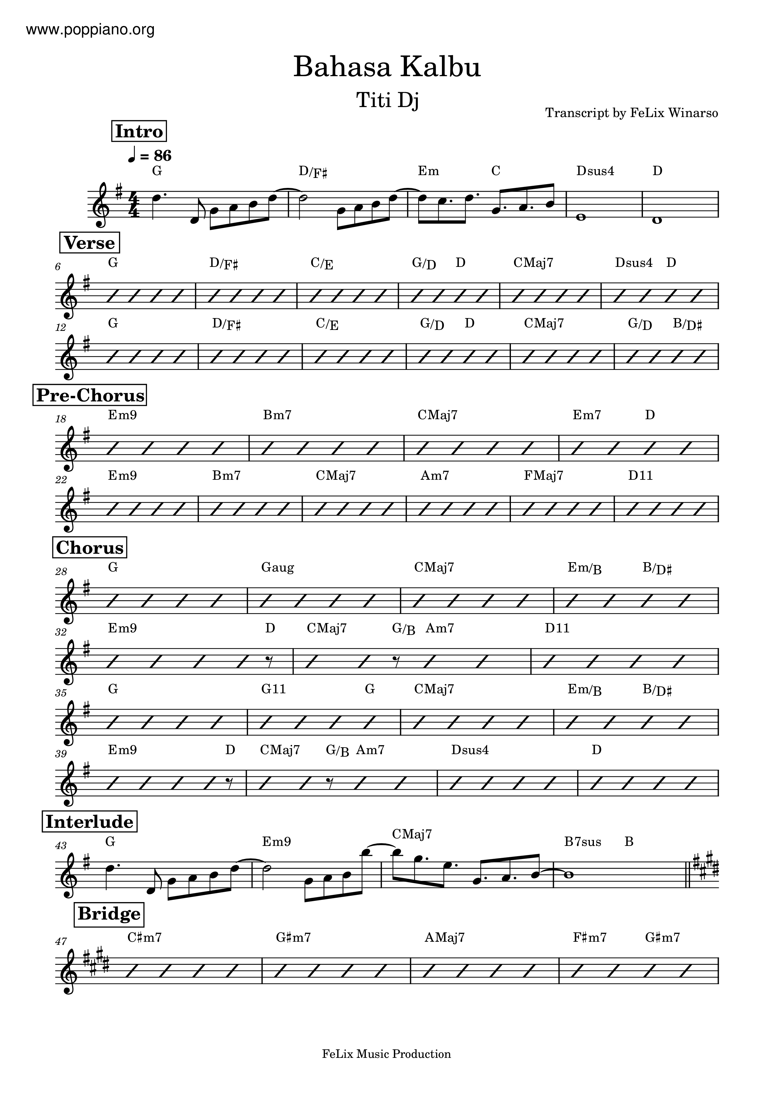 Bahasa Kalbu Score