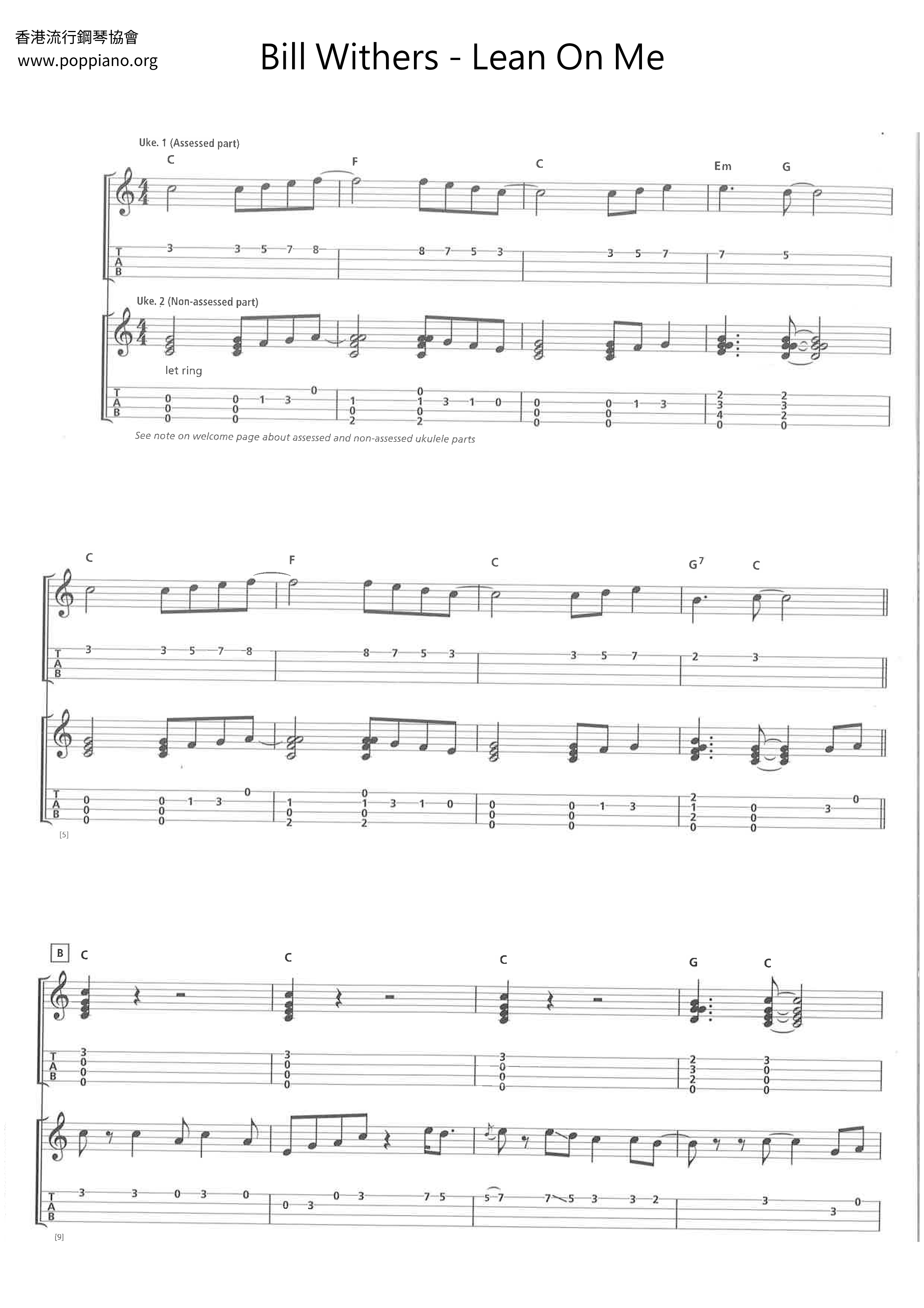 Lean On Me Score