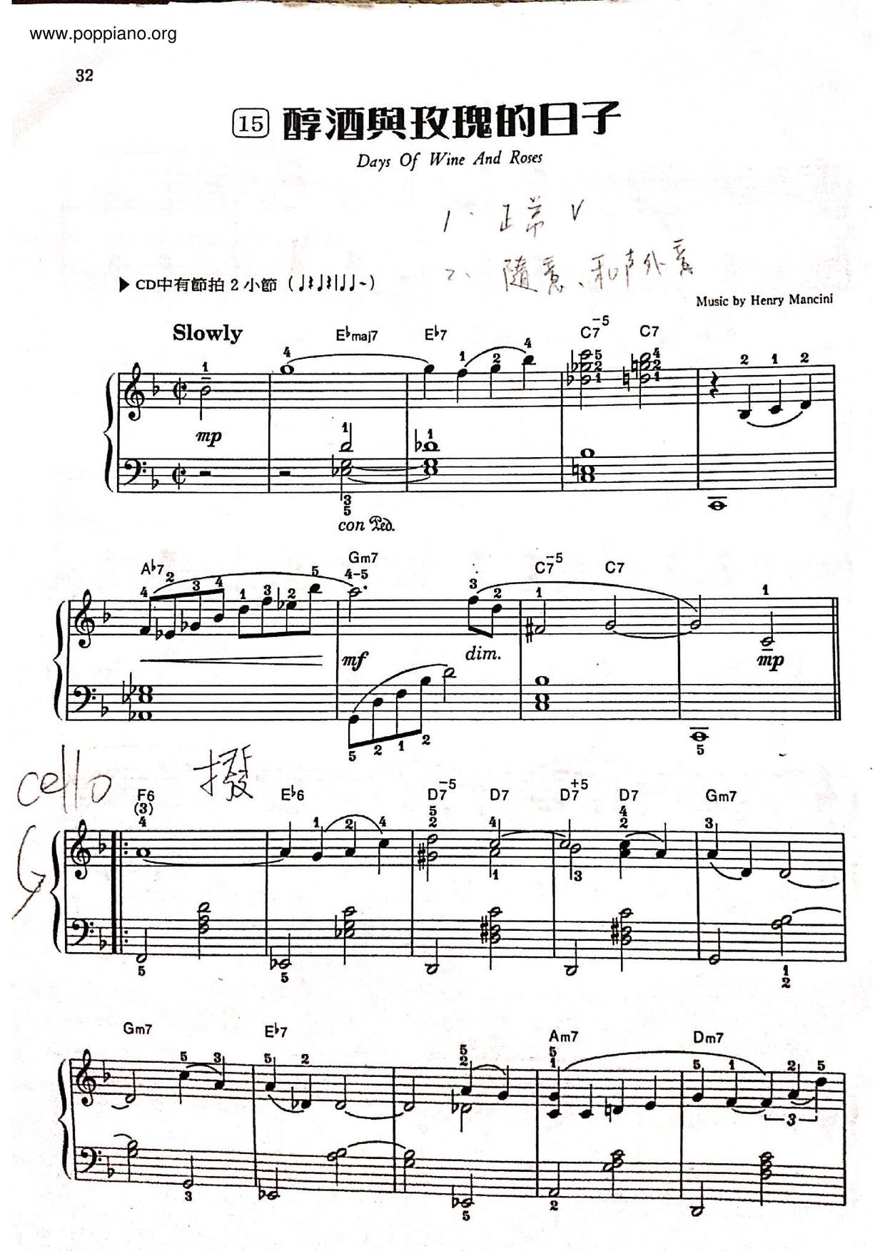 Oscar PetersonDays Of Wine And Roses Sheet Music pdf, Free Score