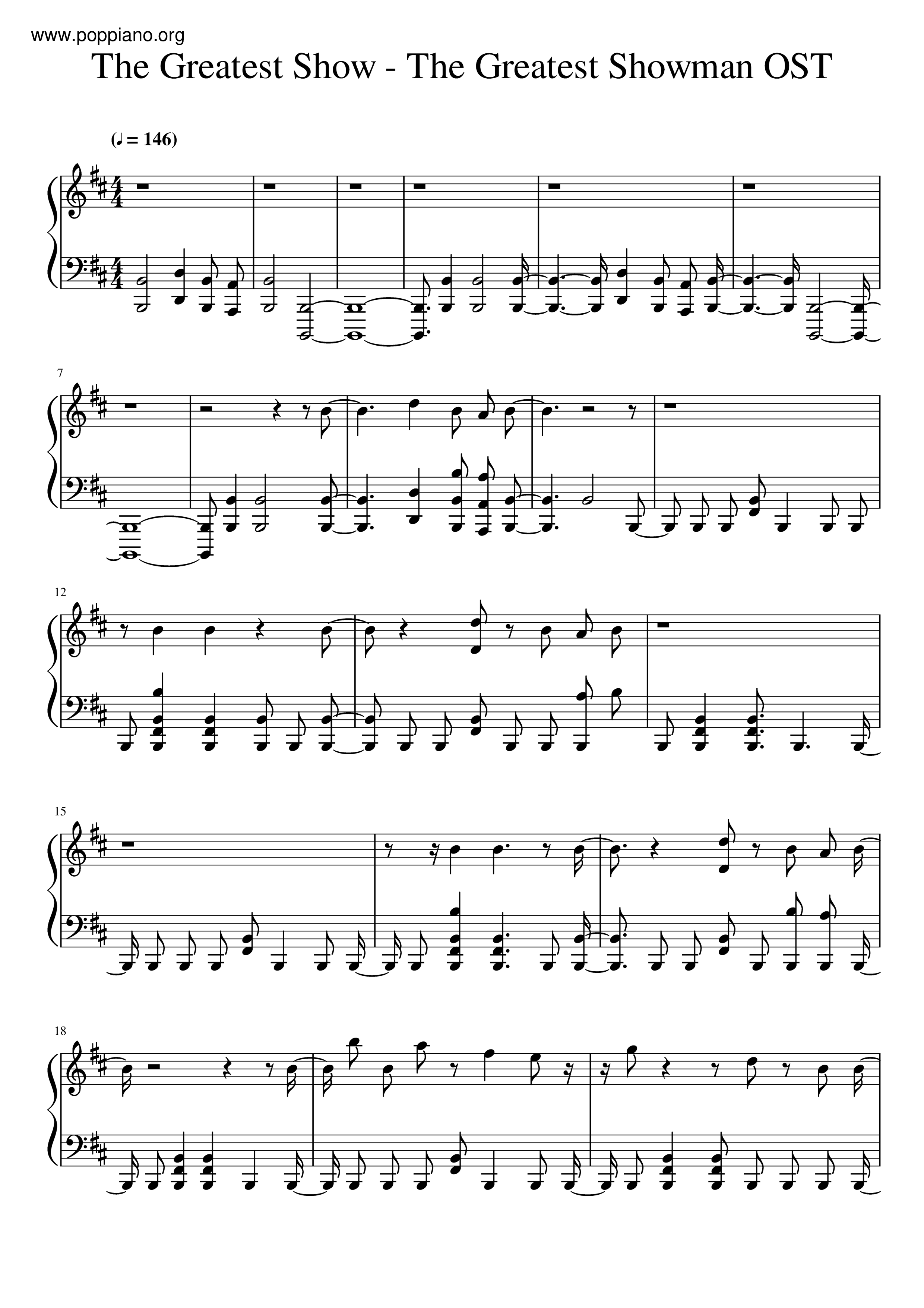 The Greatest Showman - The Greatest Show Score