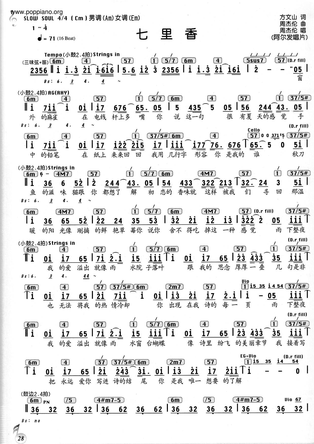 七里香 Score