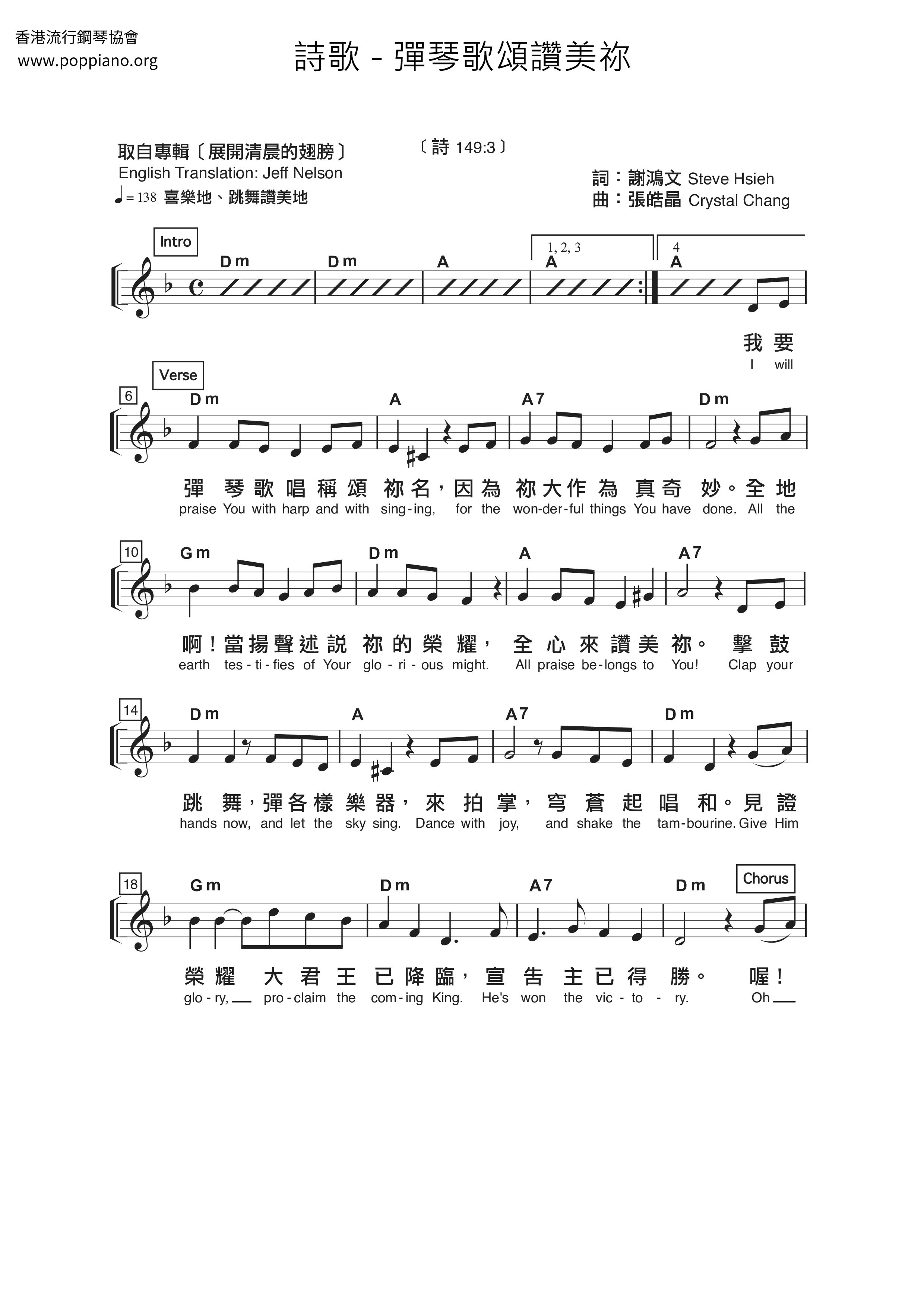 Play The Piano And Praise You Score