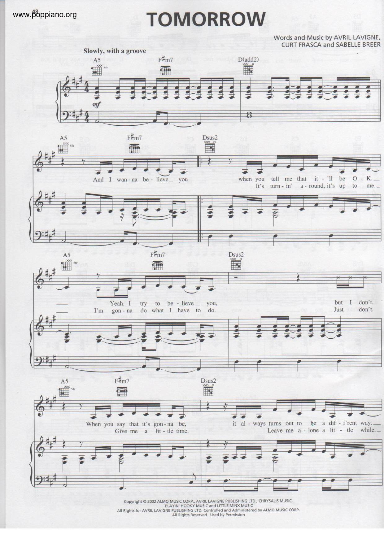Avril Sheet Music pdf, Free Score Download ★