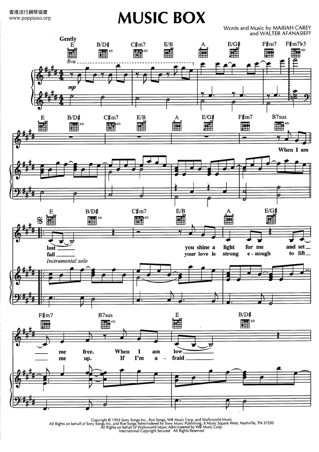 Music Box Score