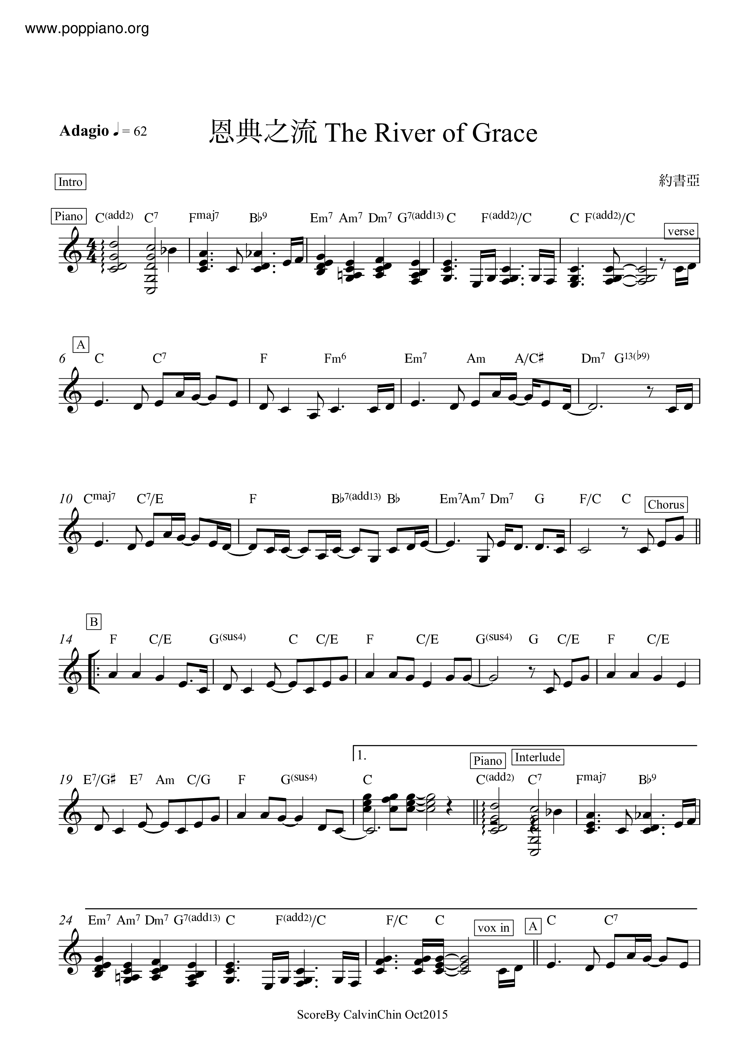 Stream Of Grace Score