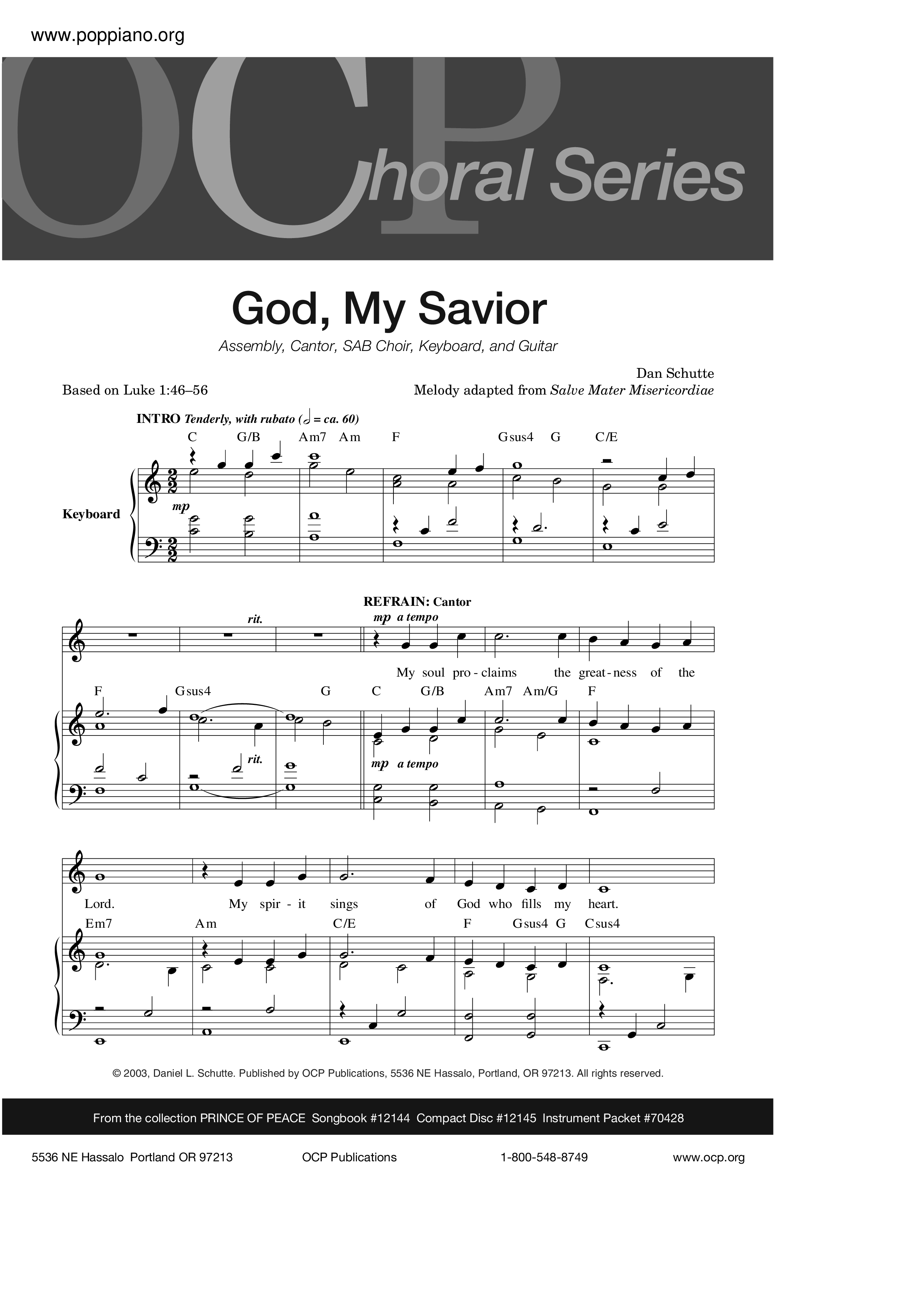 God, My Savior Score