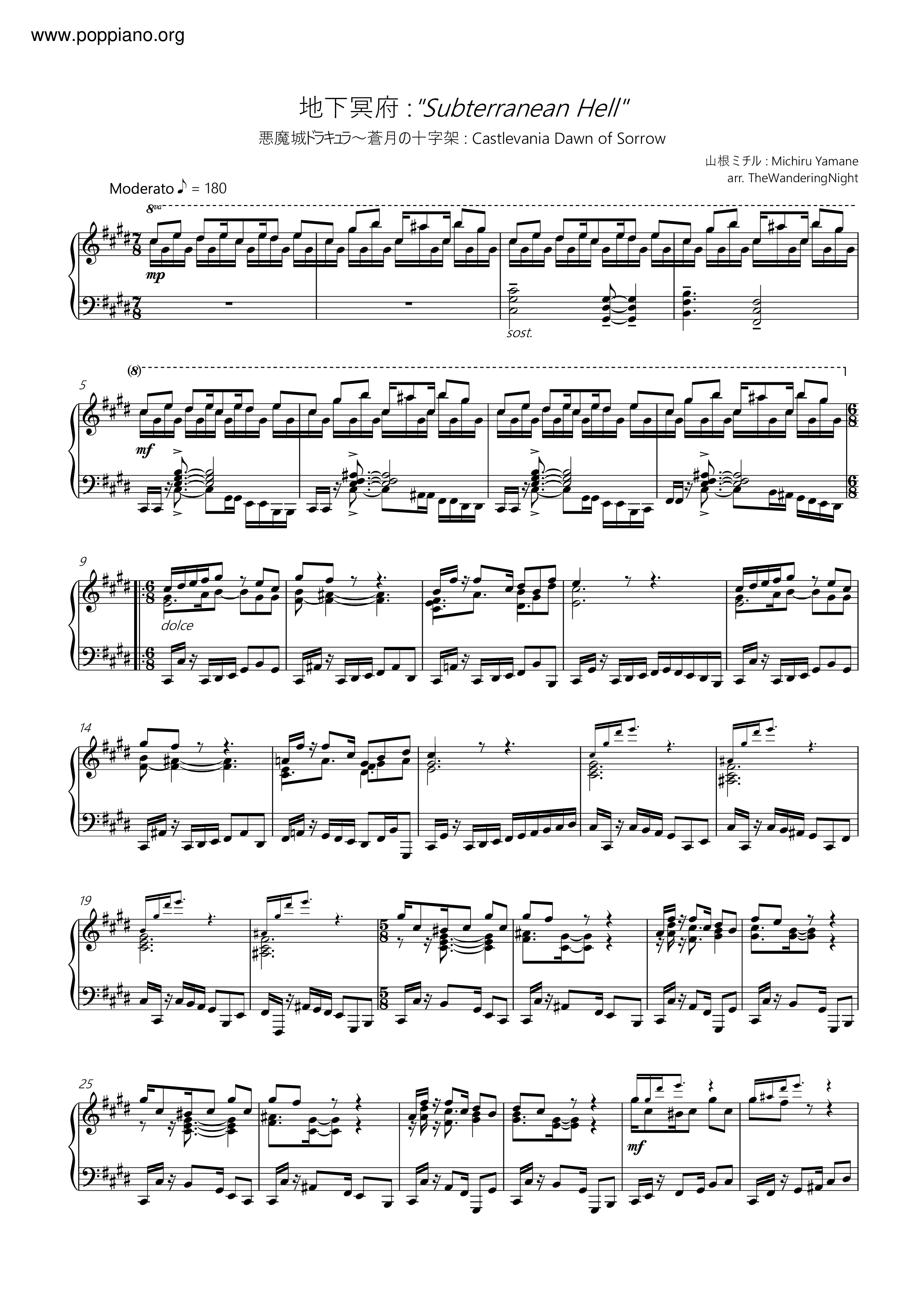 Castlevania Dawn of Sorrow - Subterranean Hell Score