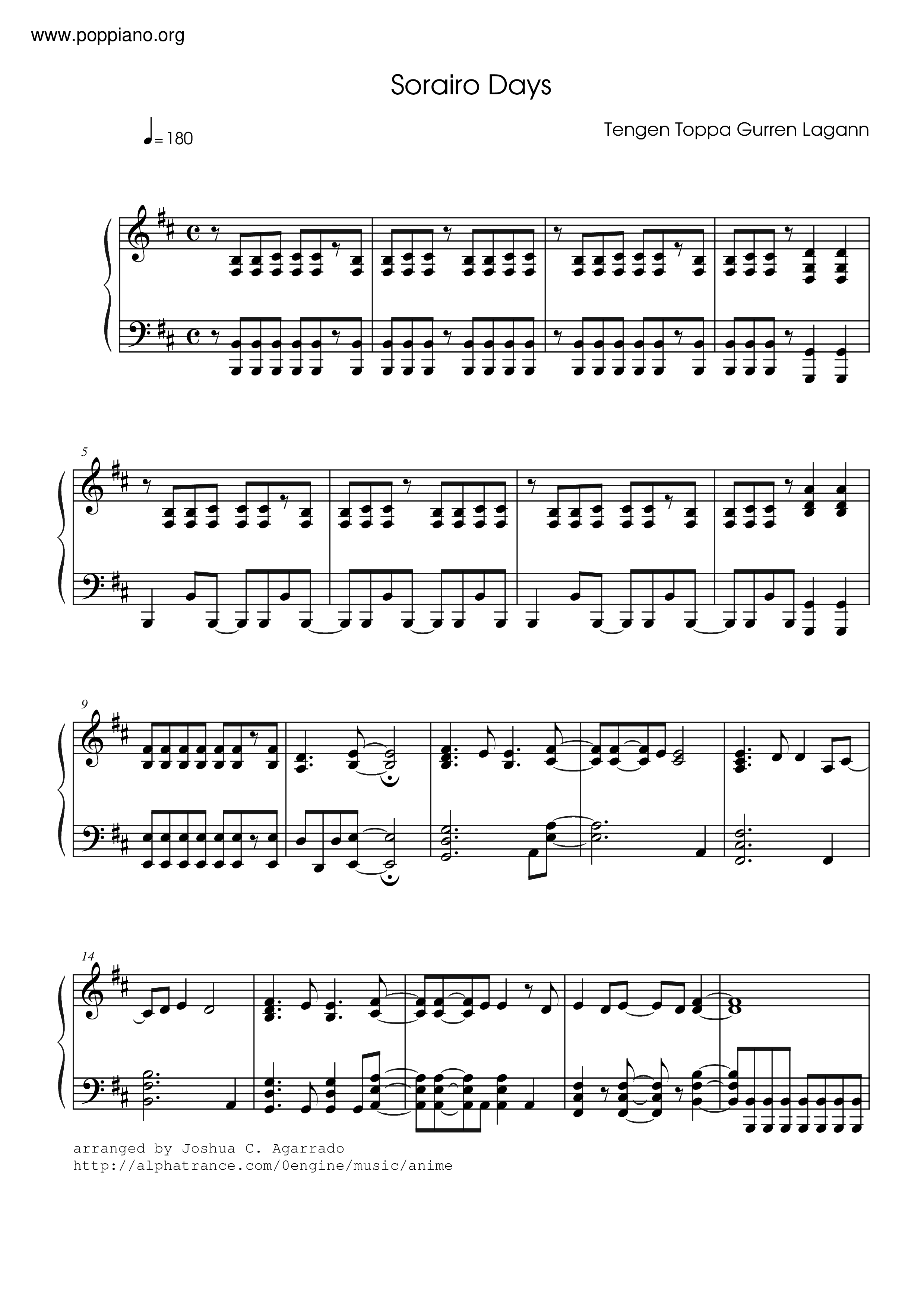Gurren Lagann - Sorairo Days Score