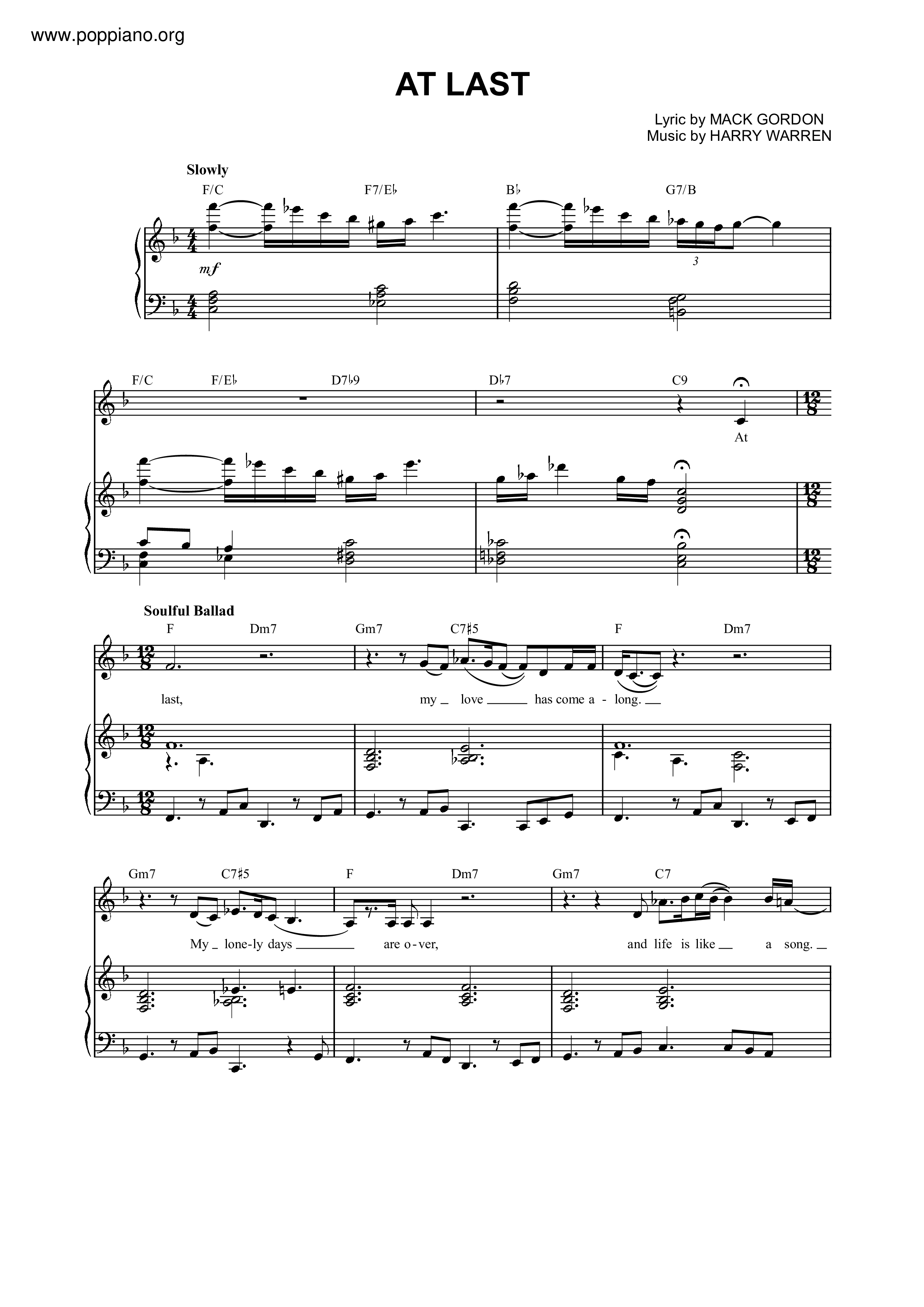 Lada acción banjo ☆ Etta James-At Last Sheet Music pdf, - Free Score Download ☆