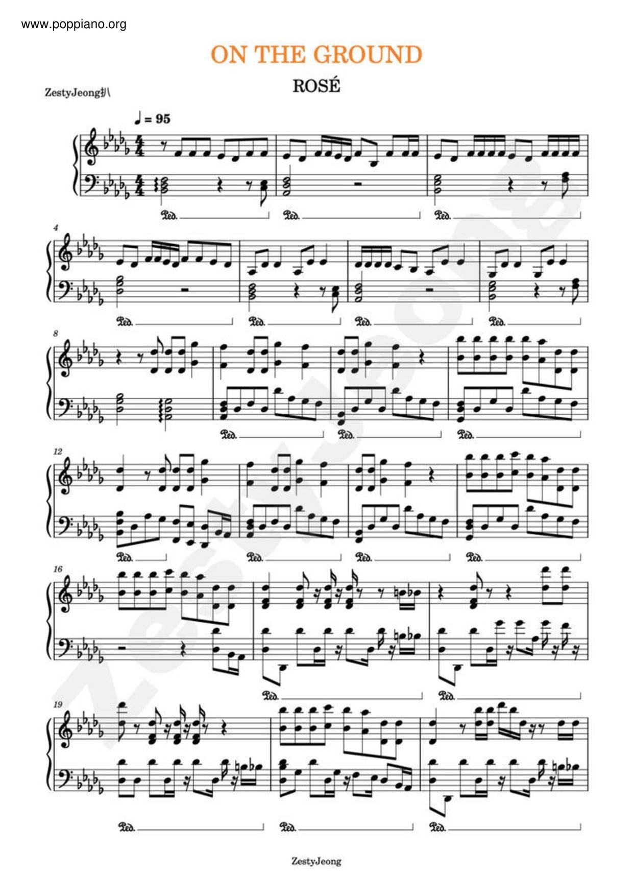 On The Ground Piano Sheet atelieryuwa.ciao.jp