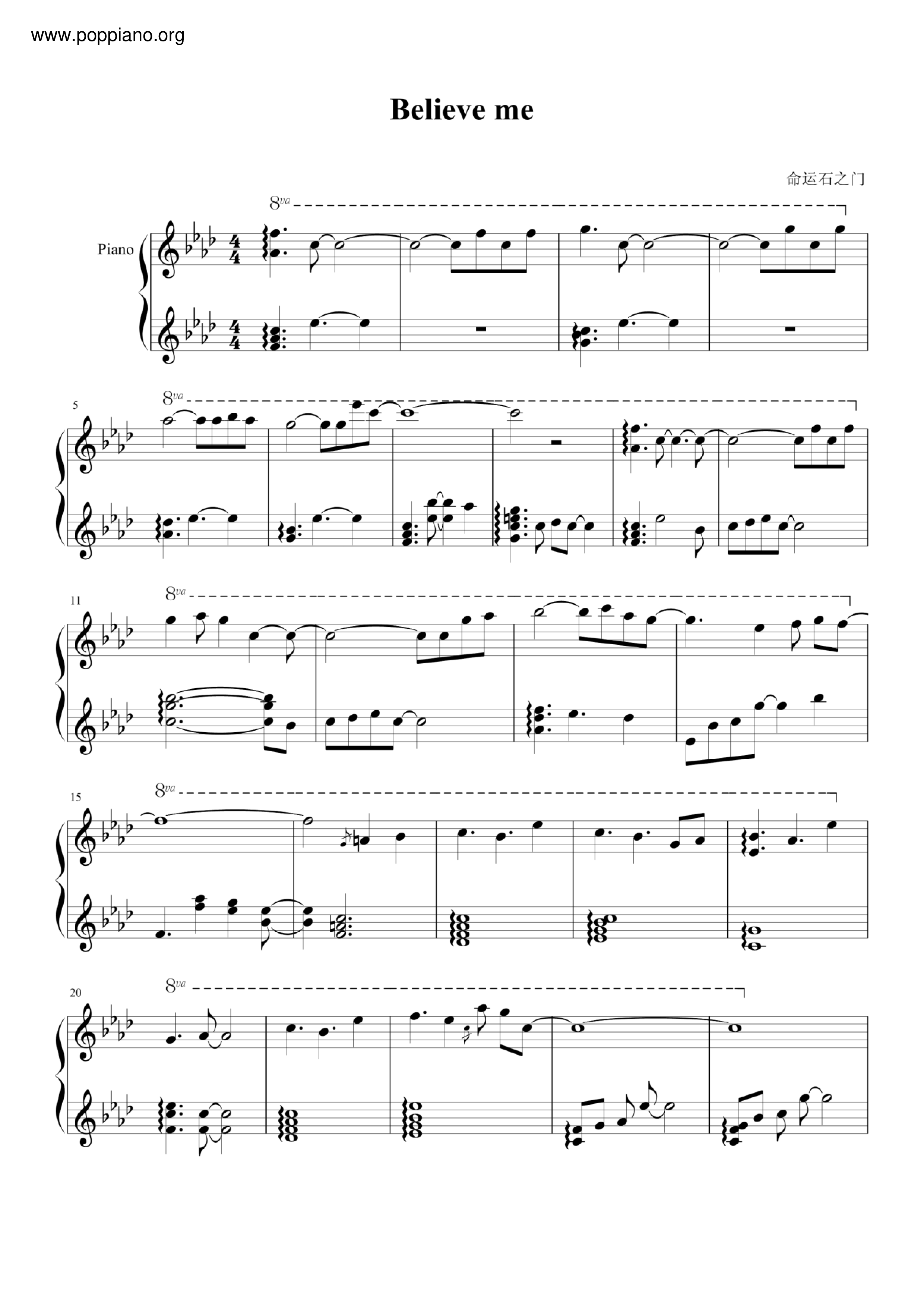 Believe Me Score