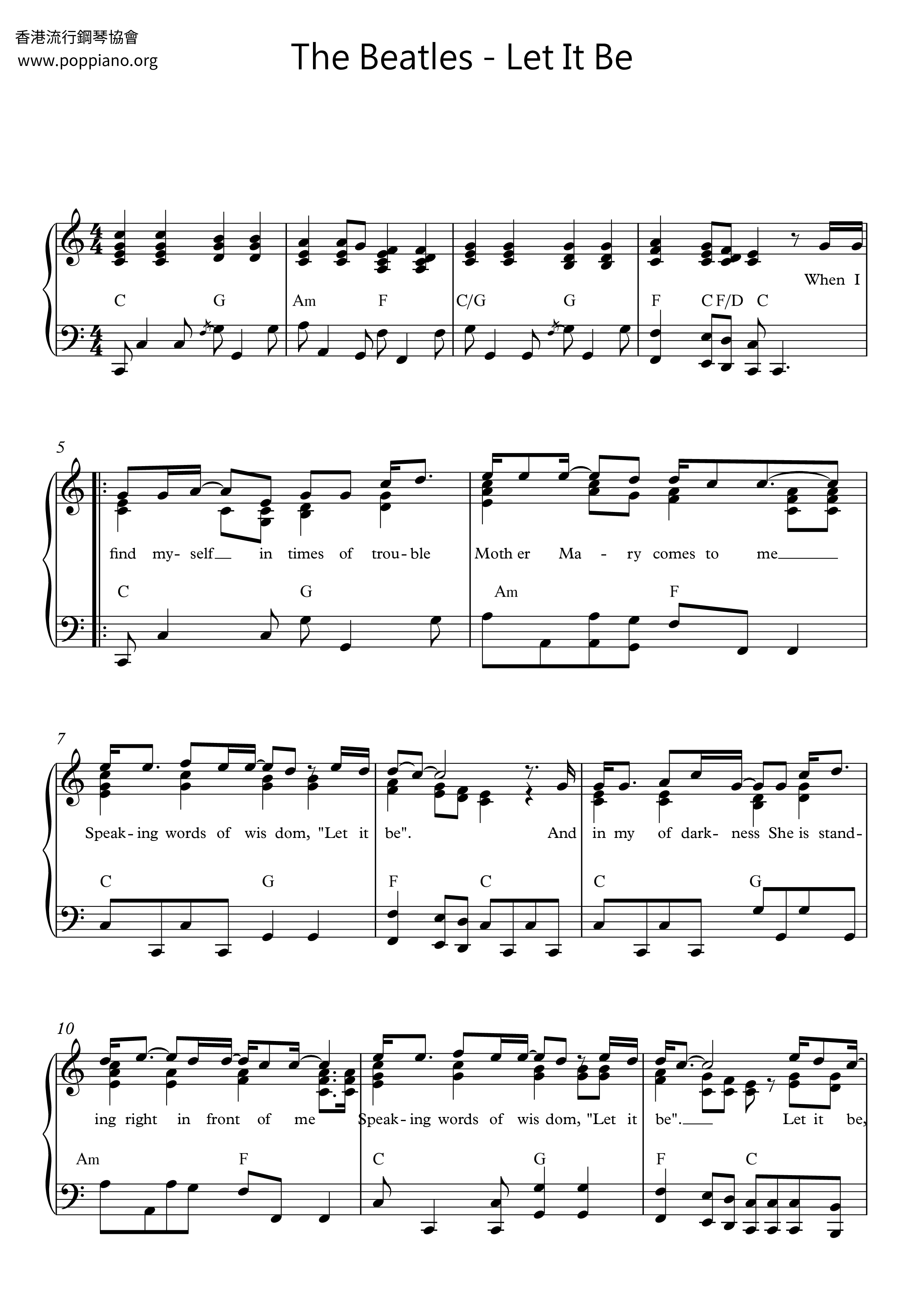 Let It Be Score