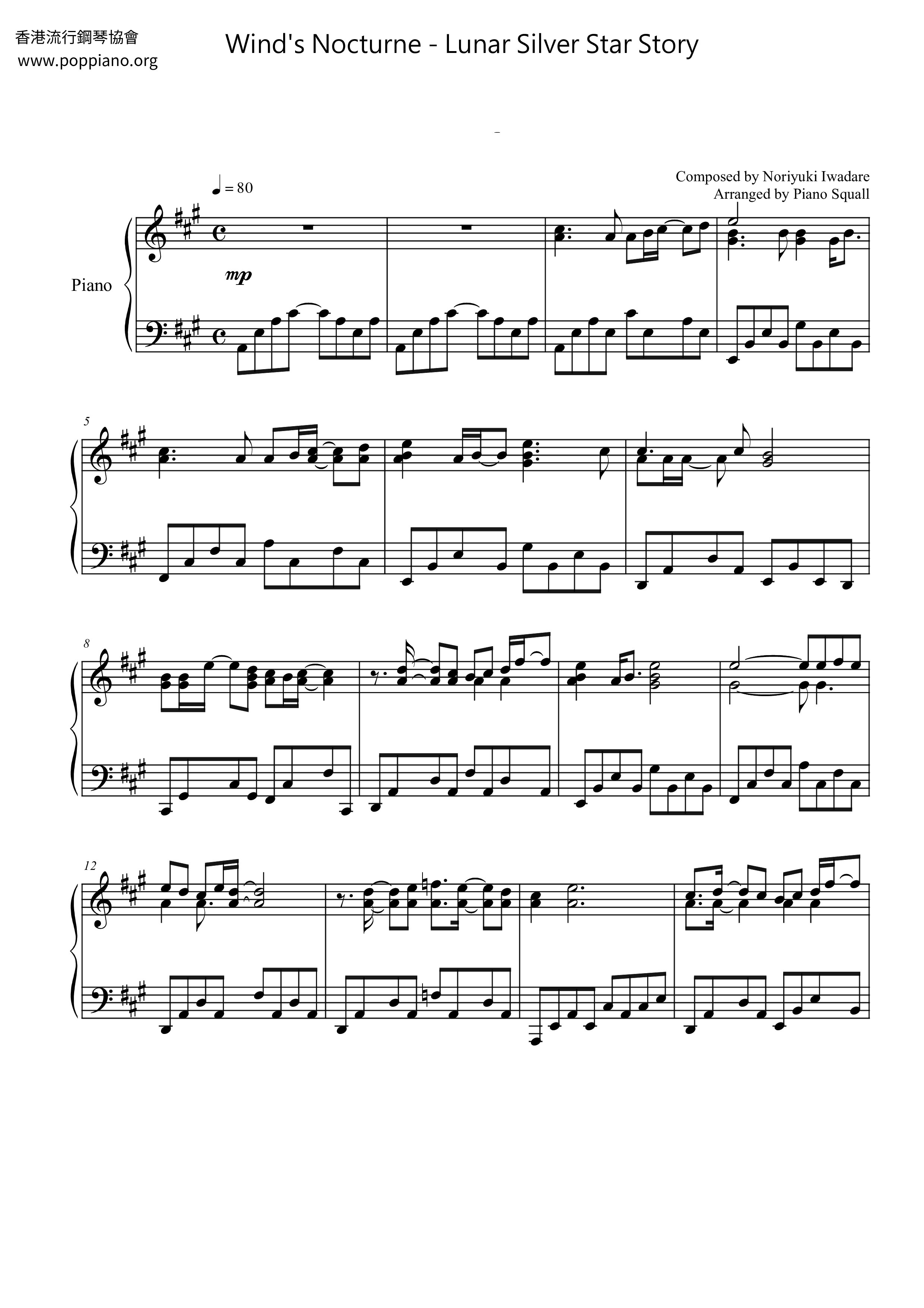 Lunar Silver Star Story Score