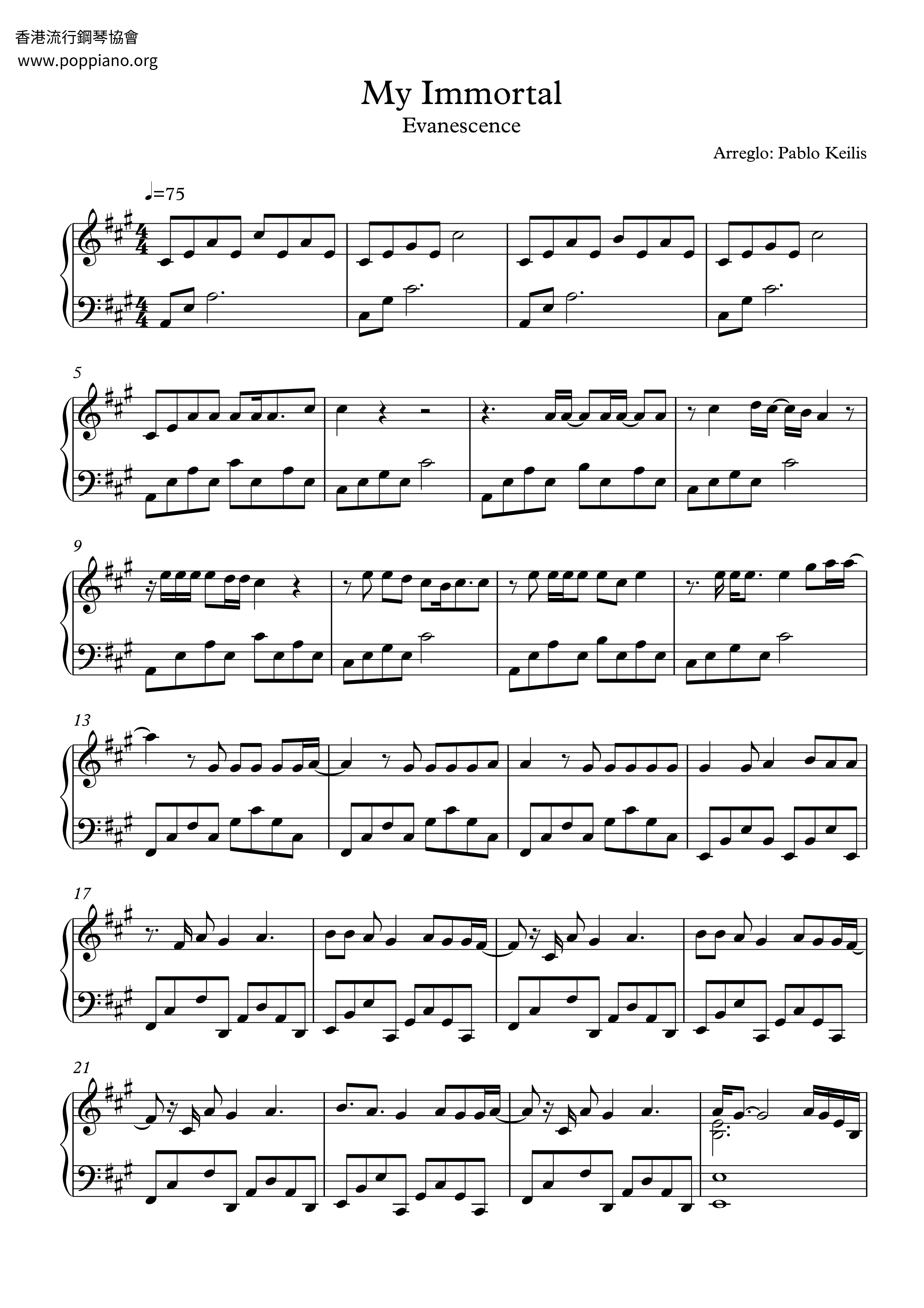 My Immortal Score