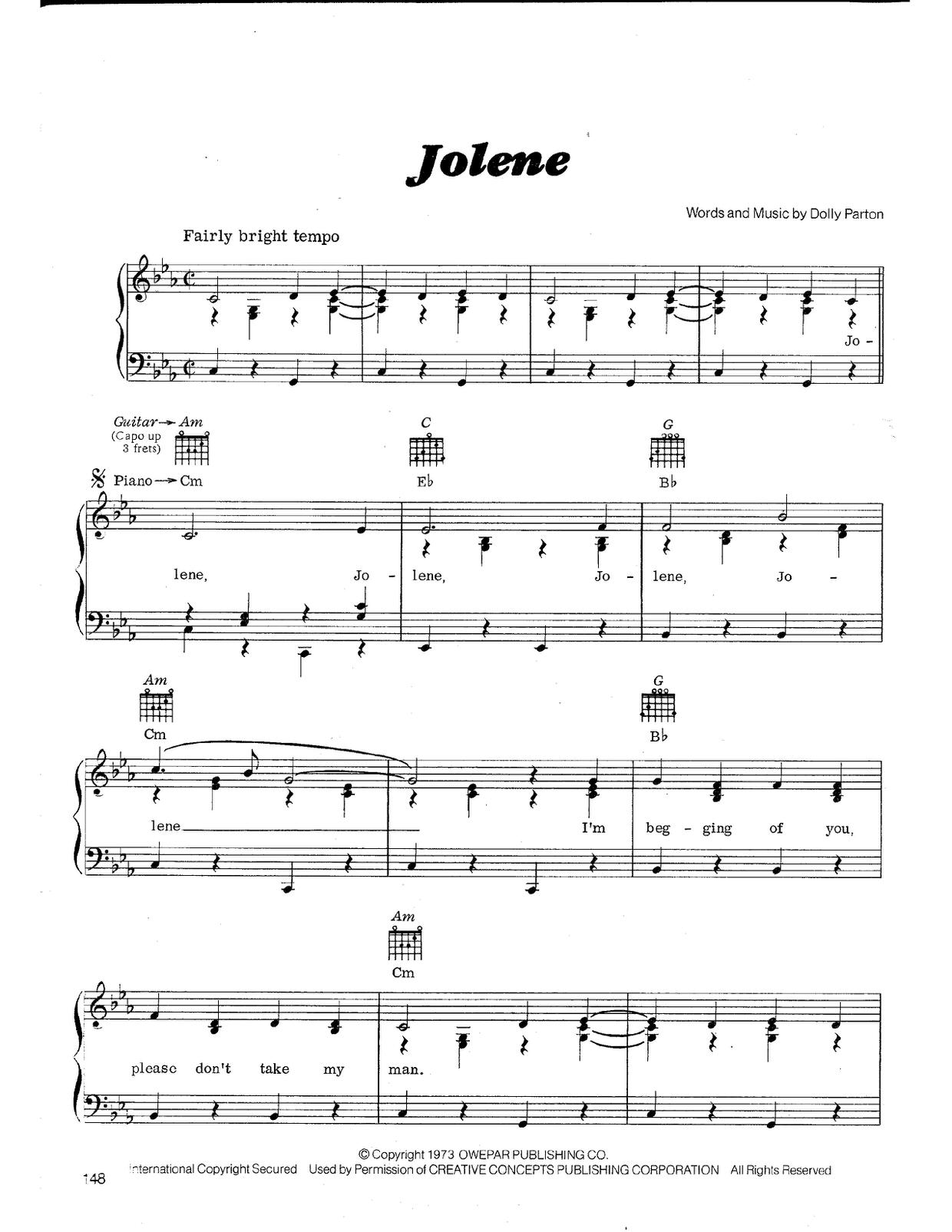 Movie SoundtrackJolene Sheet Music pdf, Free Score Download ★