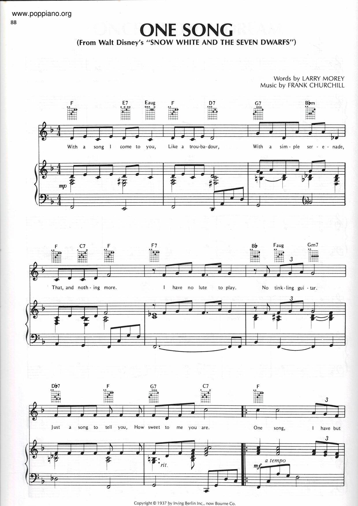 One Song Score