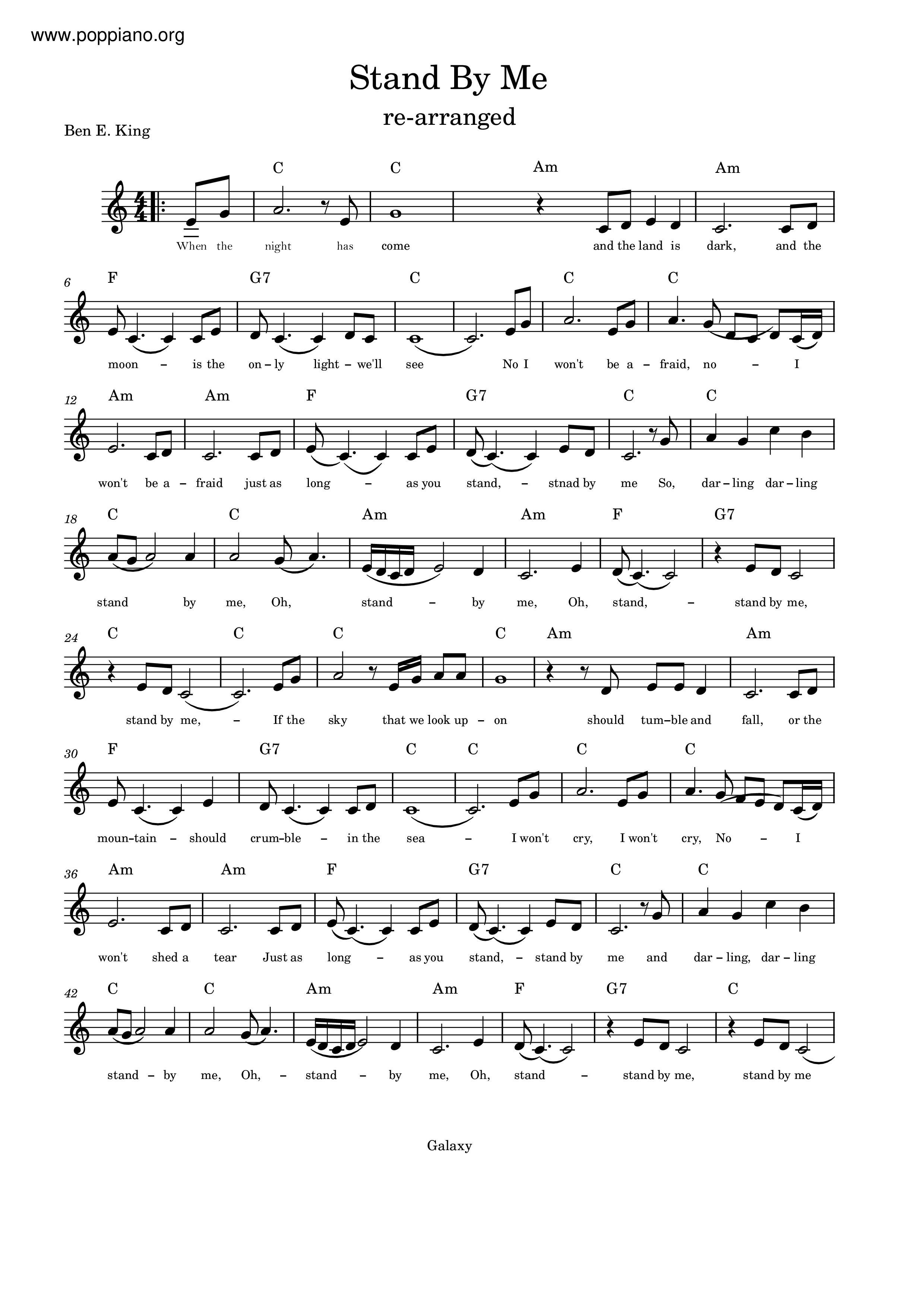 Stand By Me Score