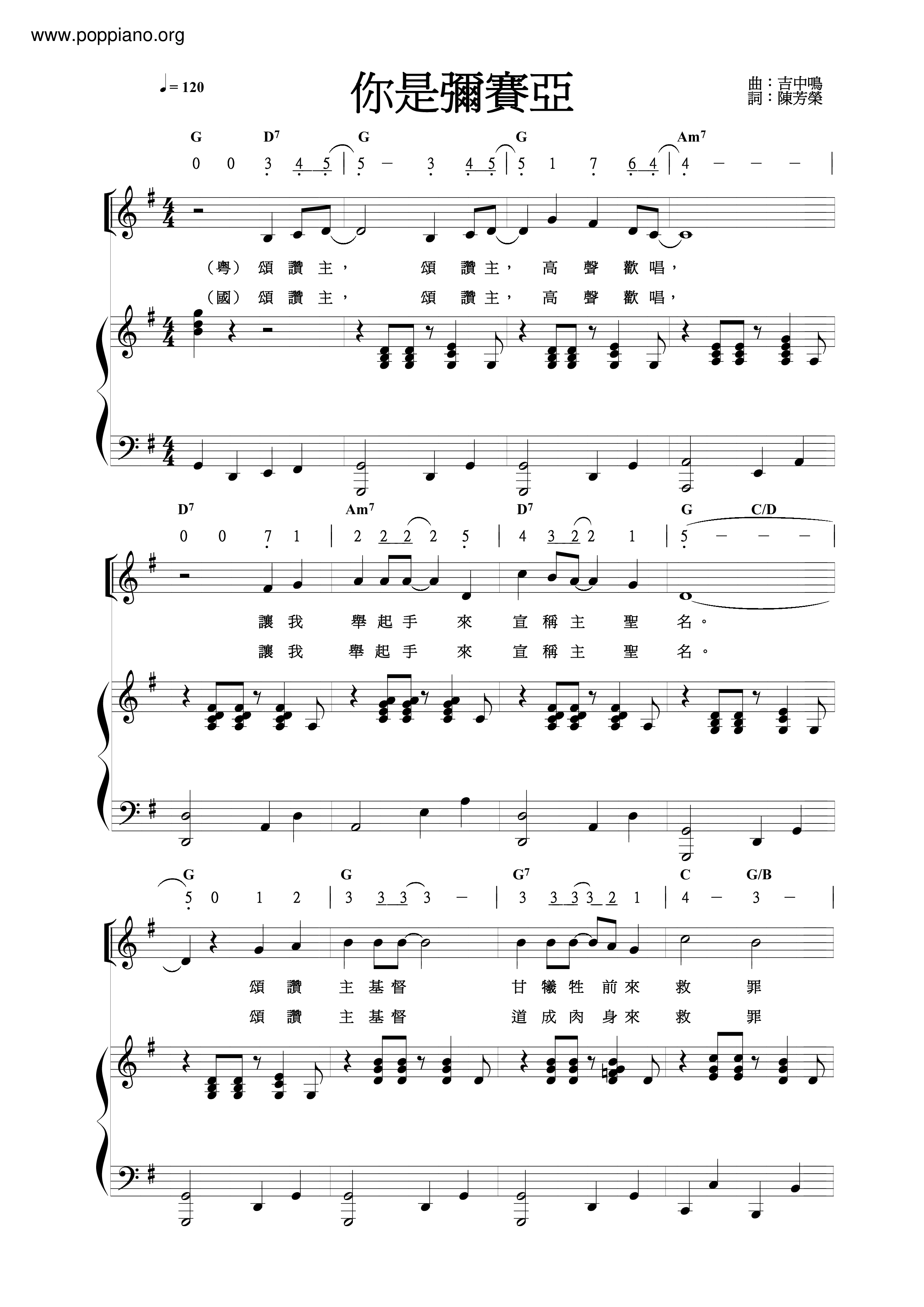 You Are The Messiah Score