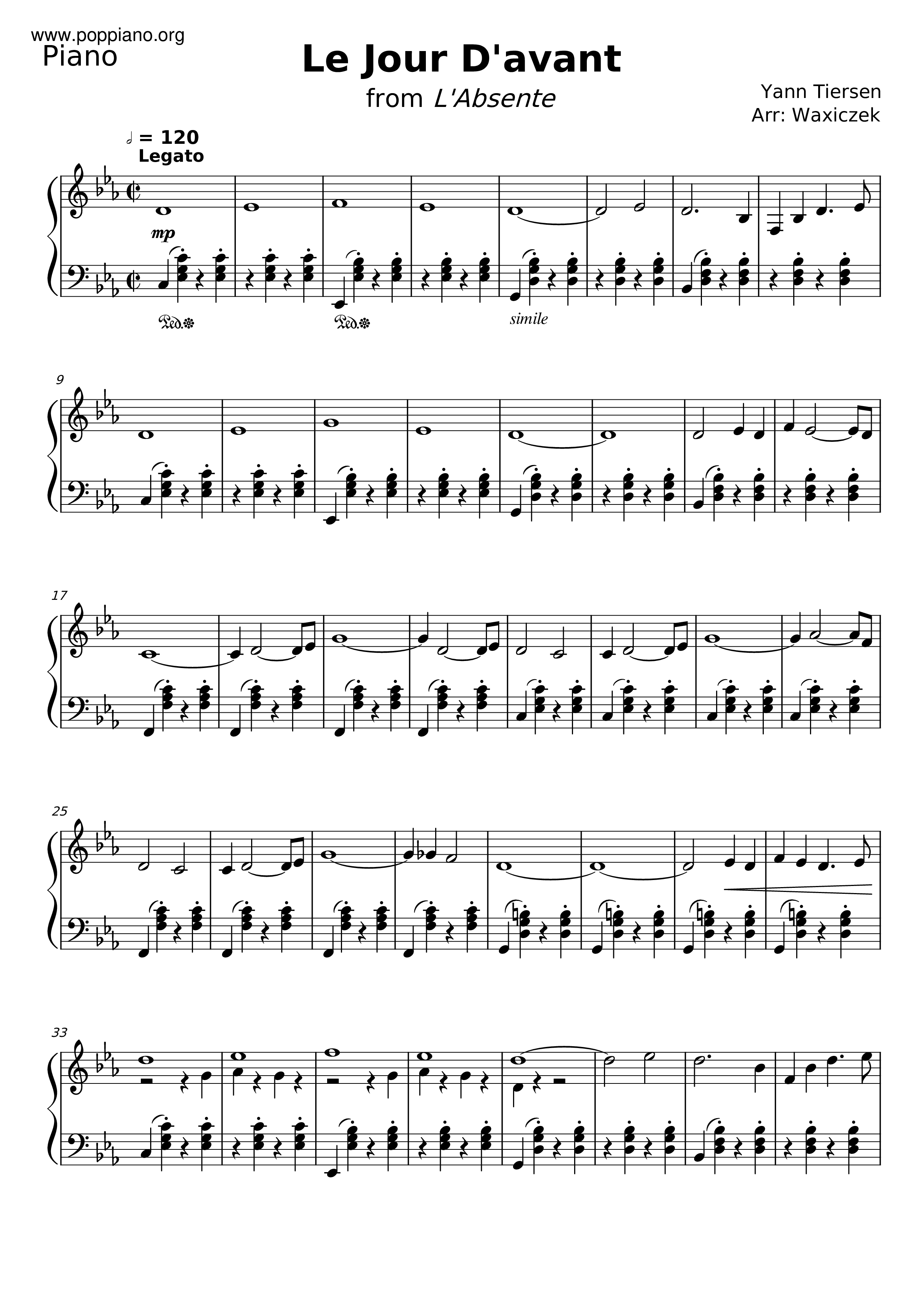 Le Jour D'avant Score