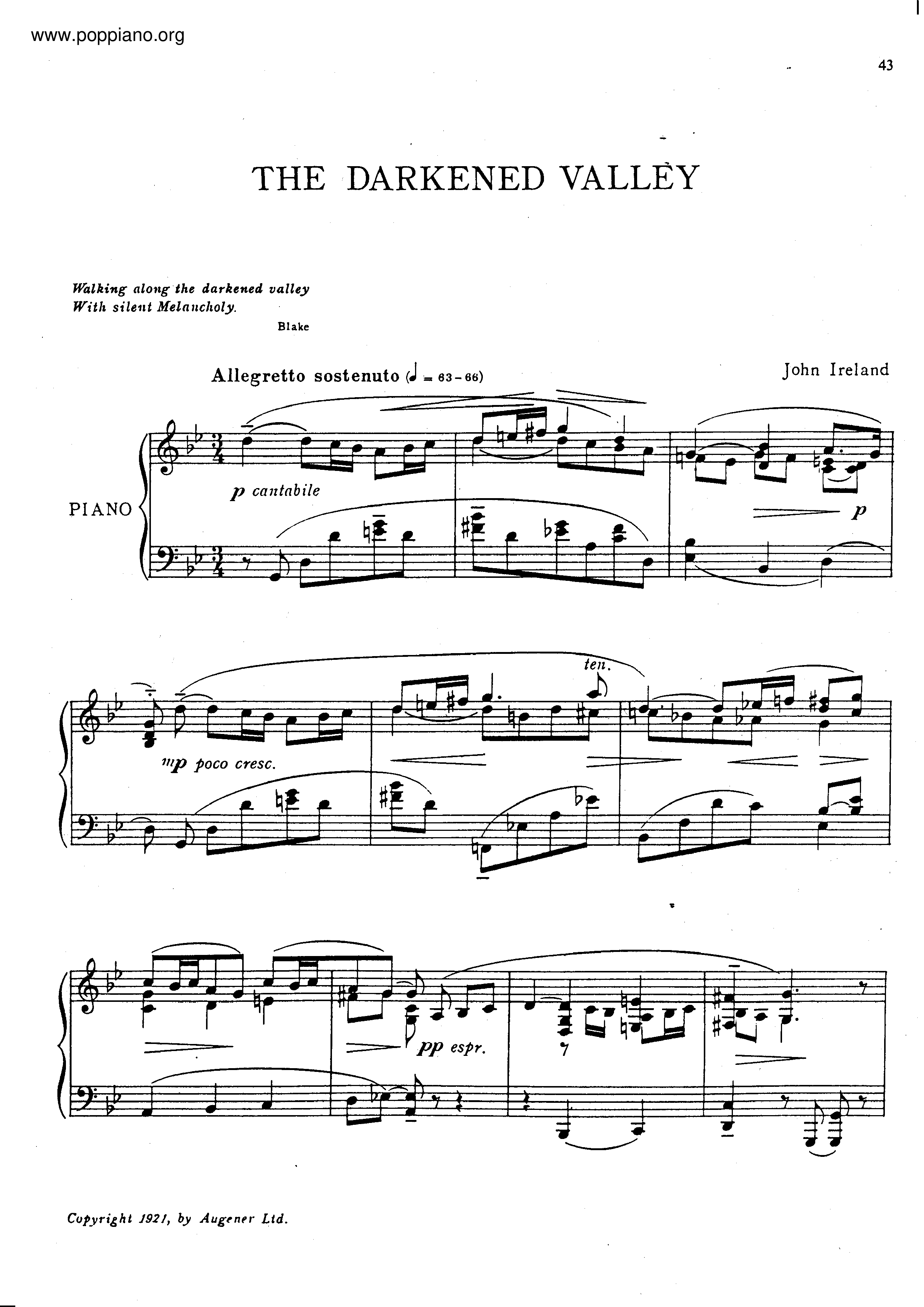 The Darkened Valley Score