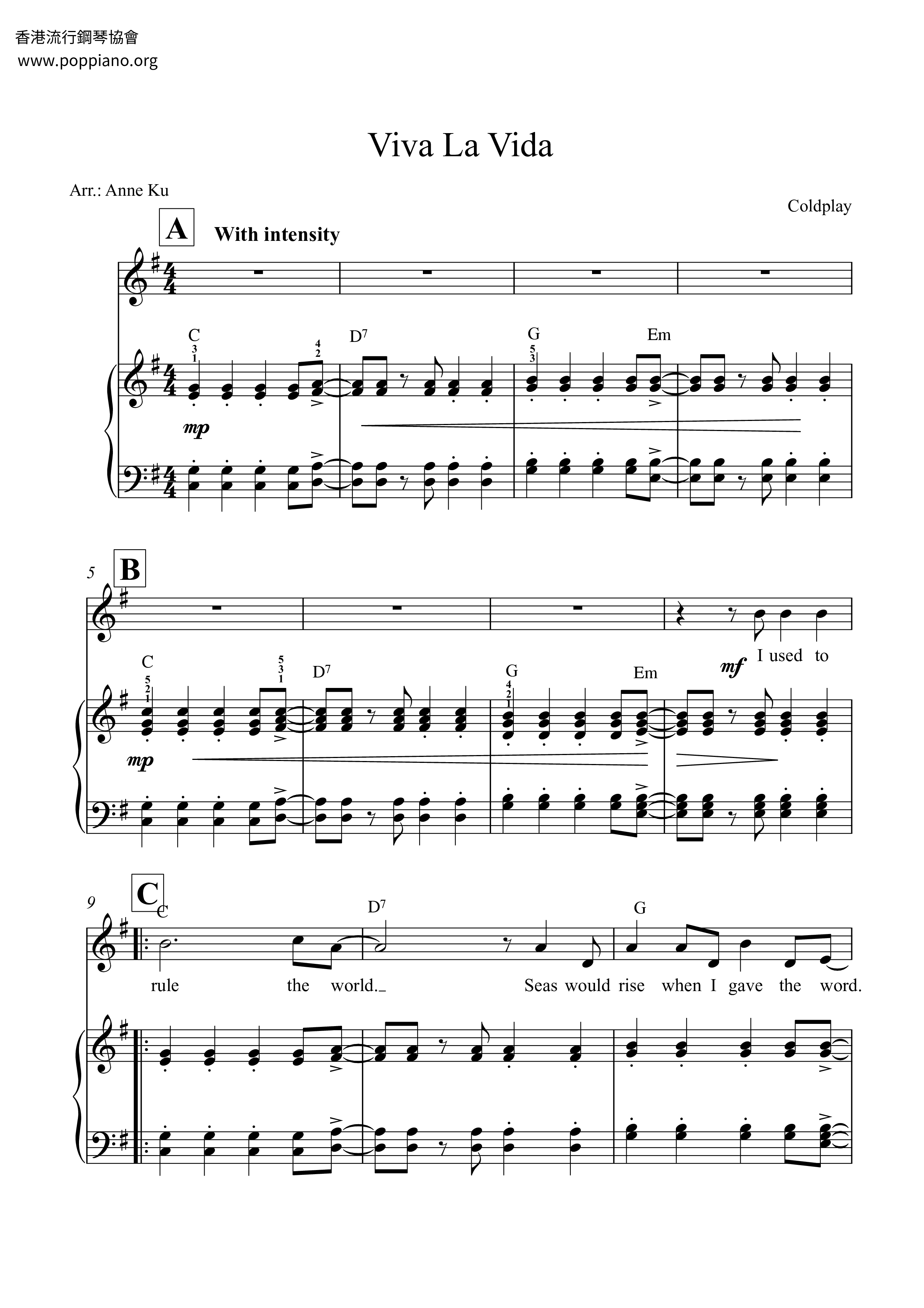 Viva La Vida Score