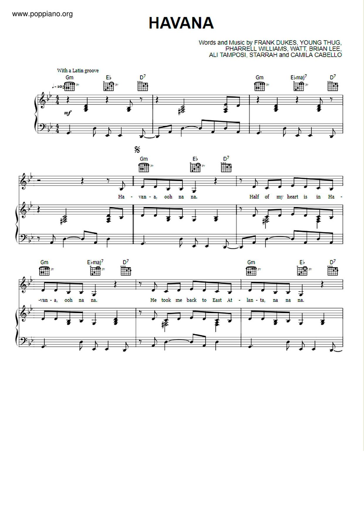 Havana (feat. Young Thug) Score