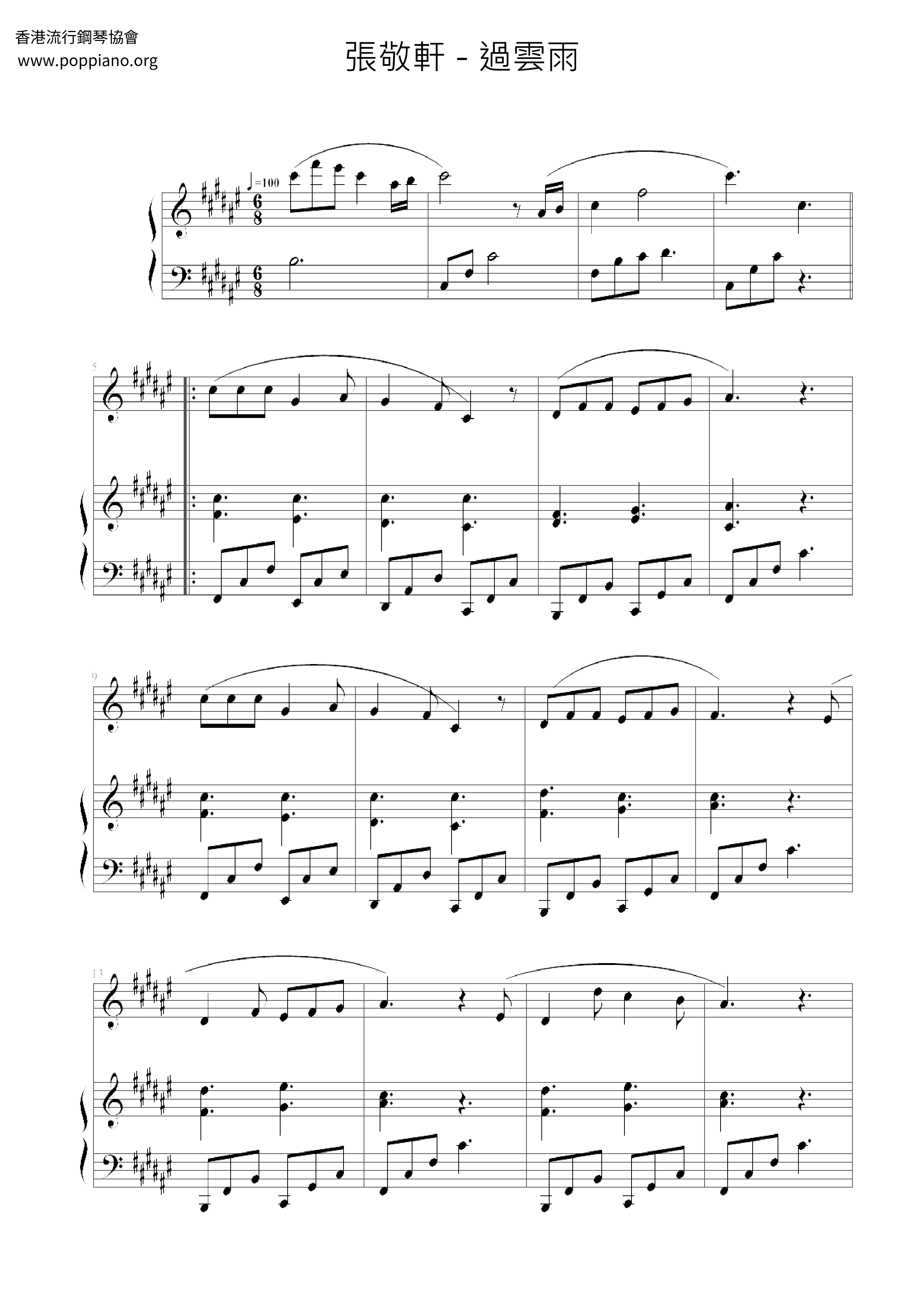 过云雨 Score