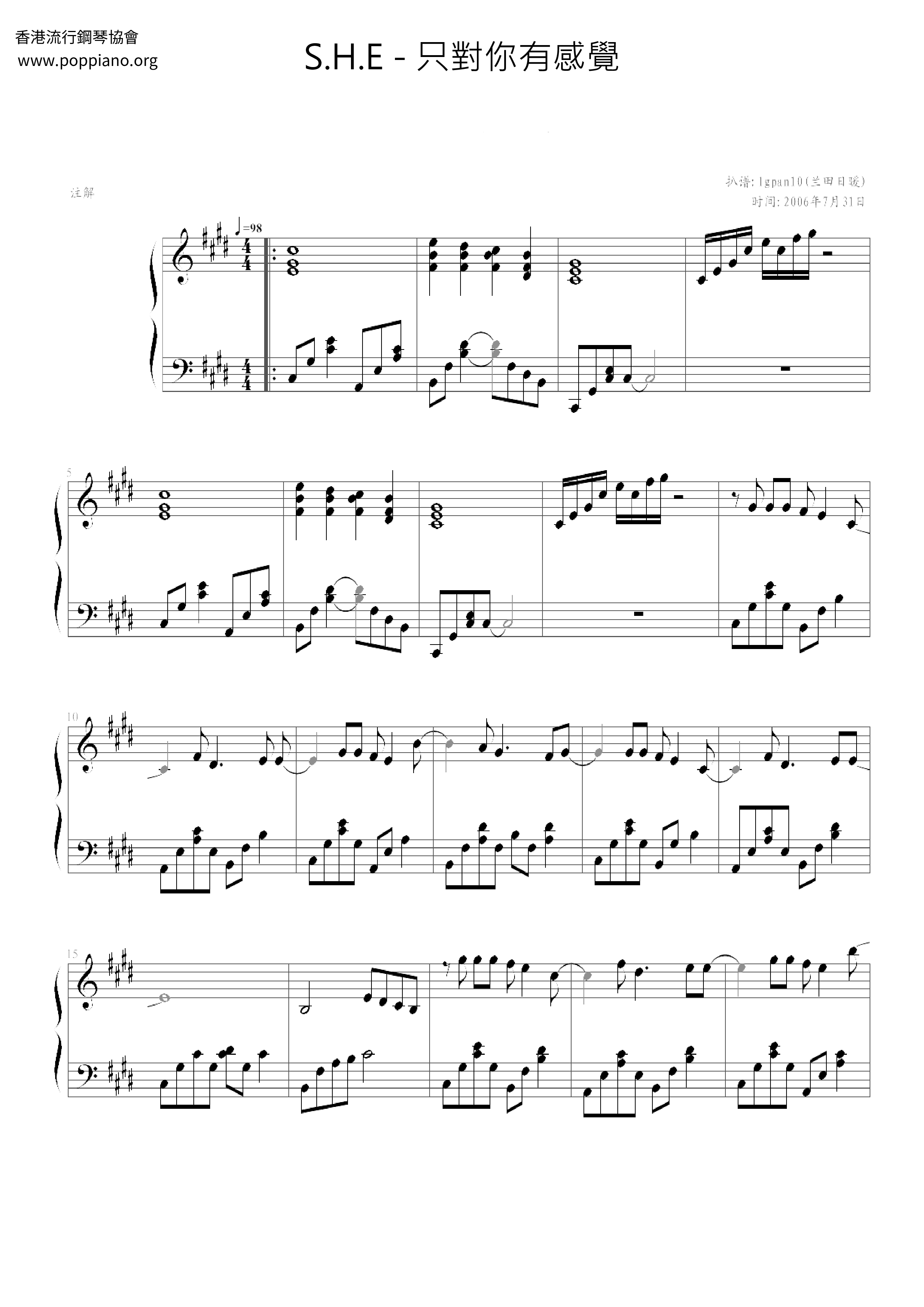 Only For You Score