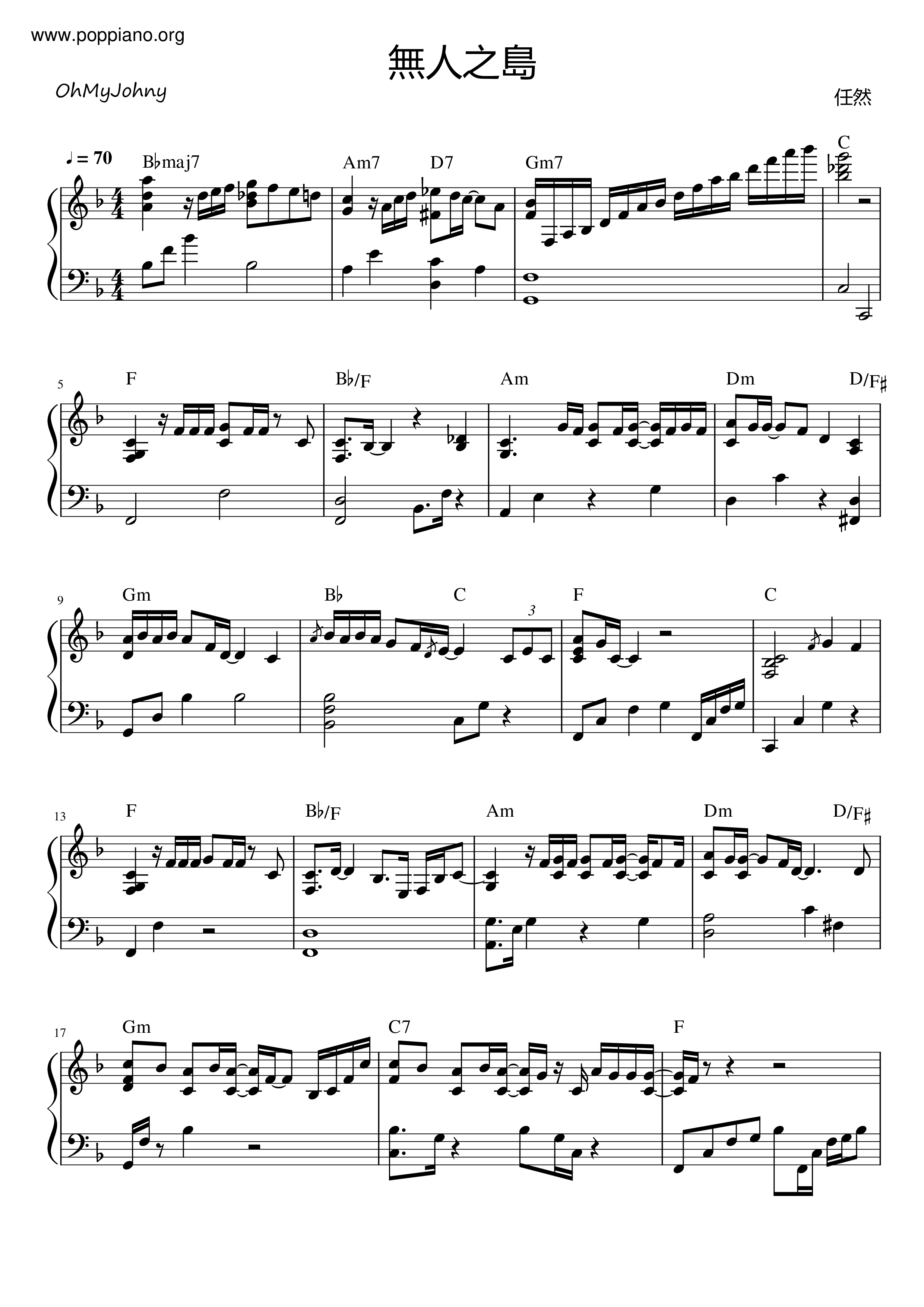 No Man's Island Score