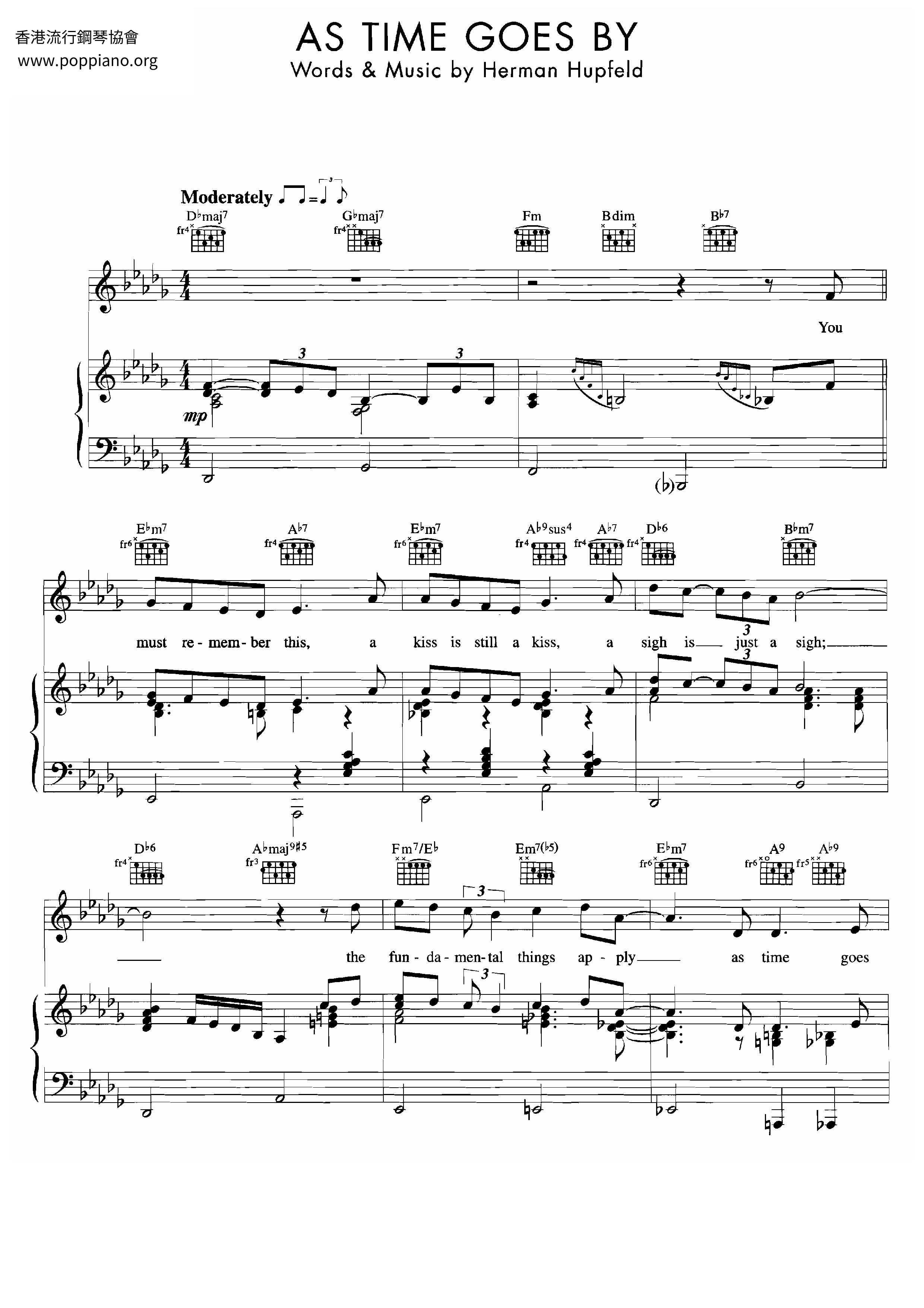 As Time Goes By Score