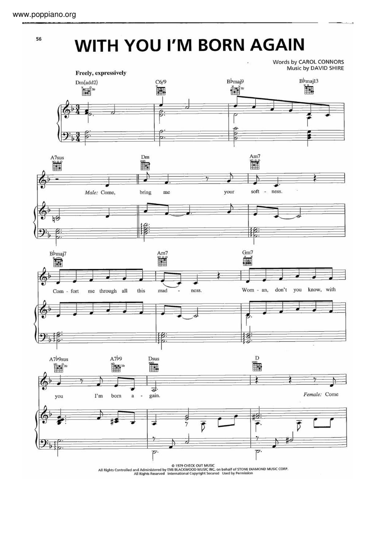 With You I'm Born Again Score
