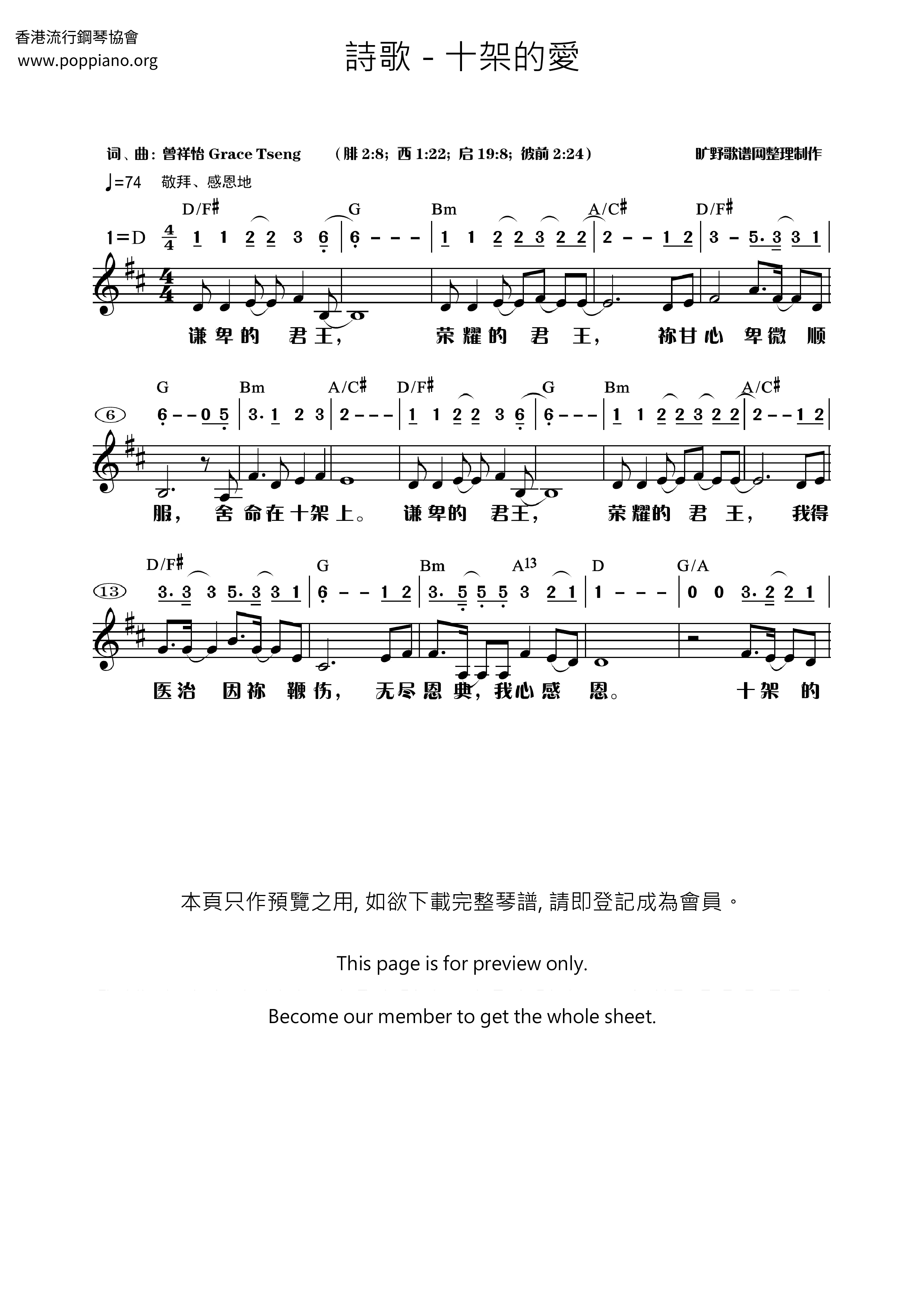 Great Is Your Love Score